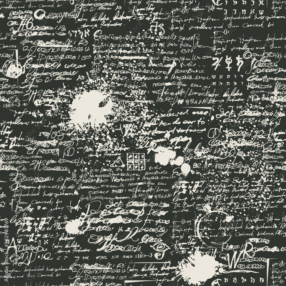 Illegible Chalk Writings On A Blackboard Background