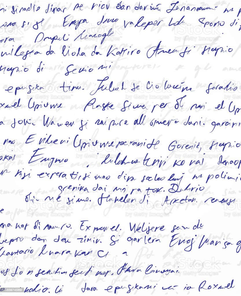 Illegible Letter In Foreign Language Background