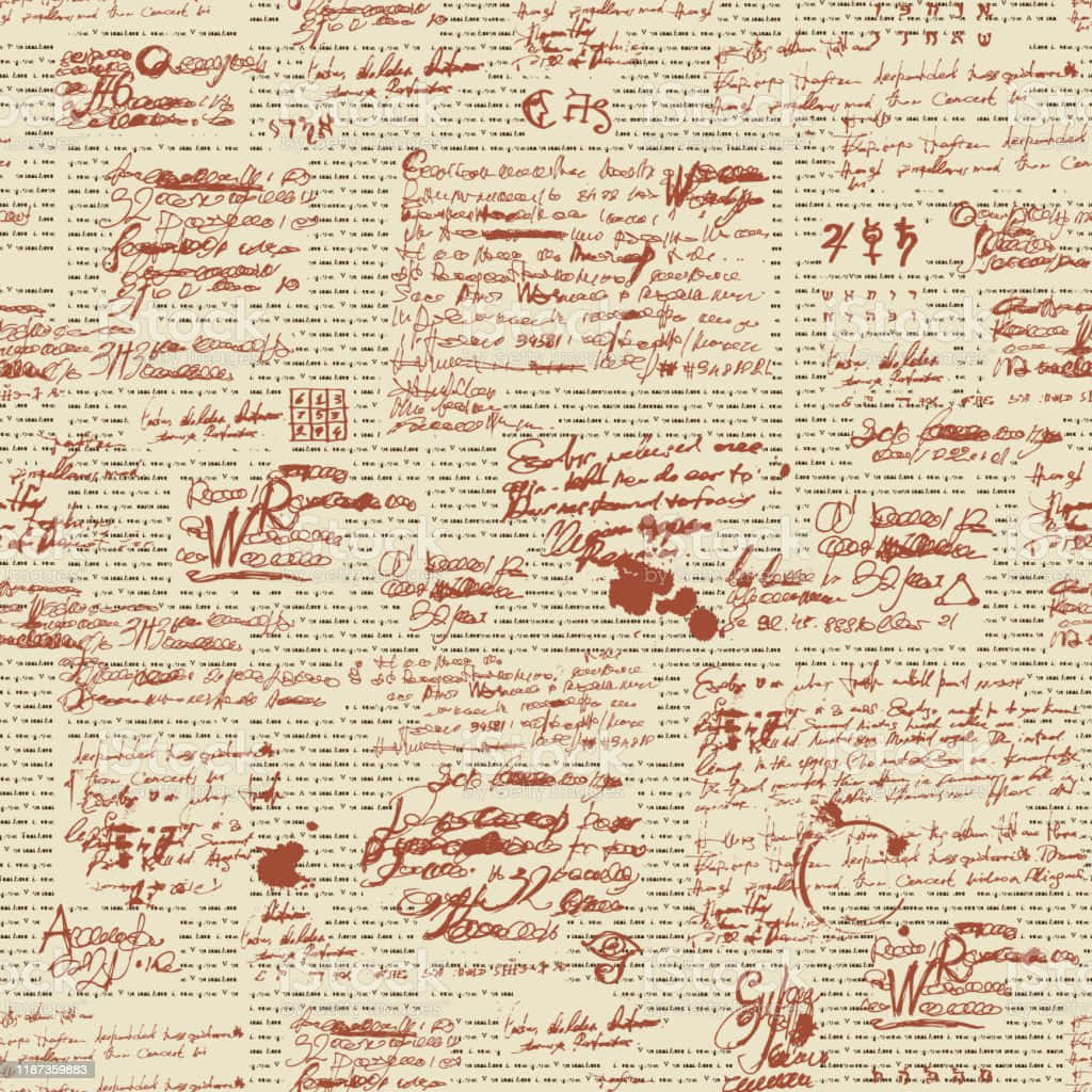 Illegible Notes In Red Ink Background