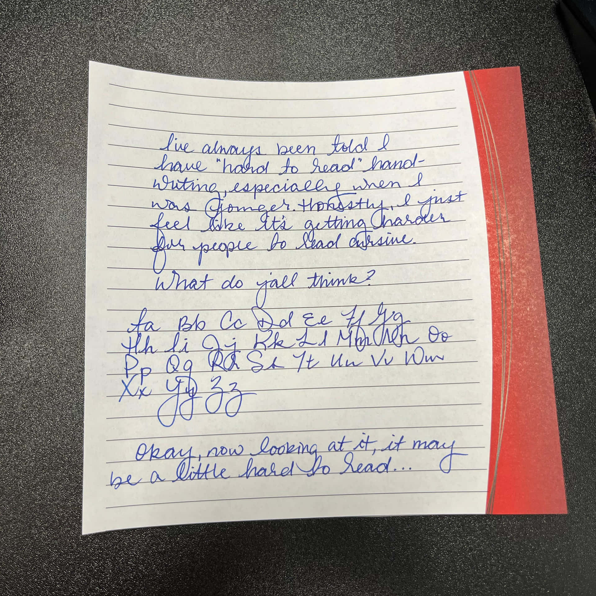 Illegible Paragraphs On A Ruled Paper Background