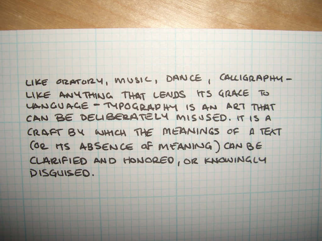 Illegible Prints On A Graphing Paper Background