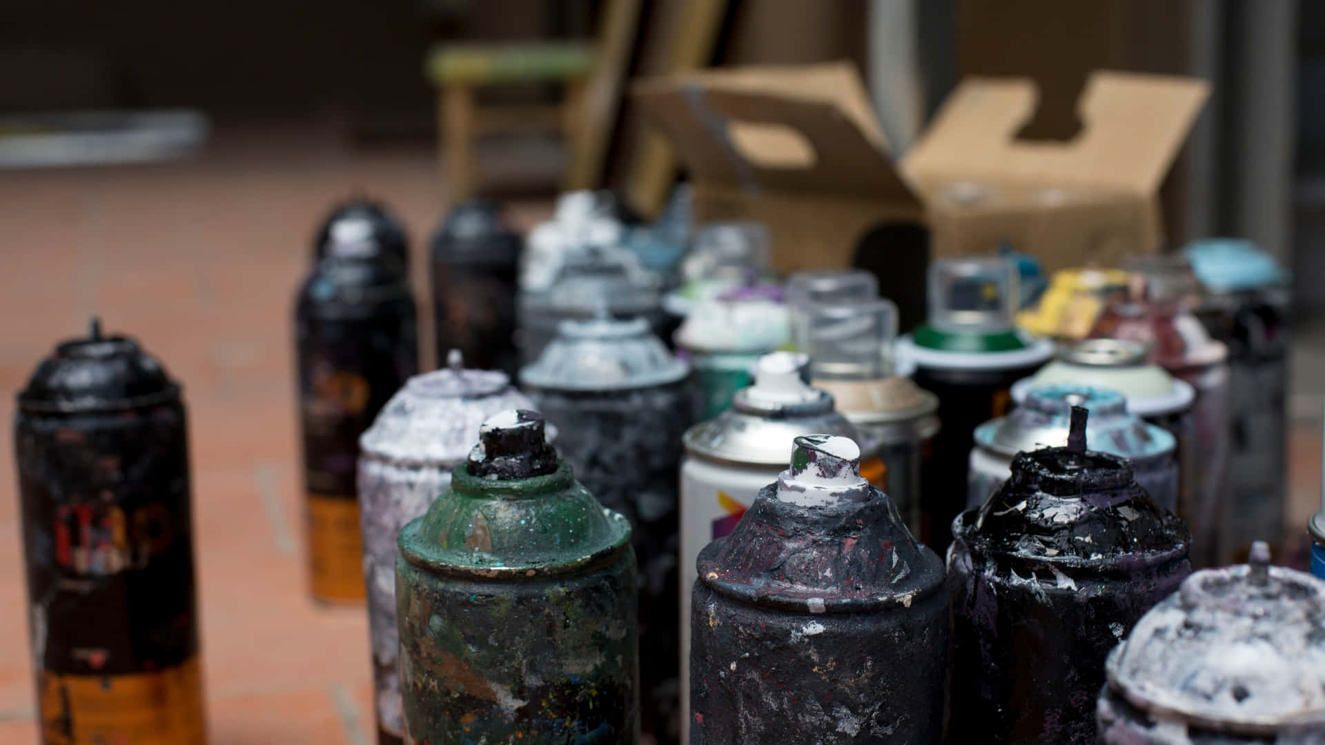 Illicit Spray Cans Background