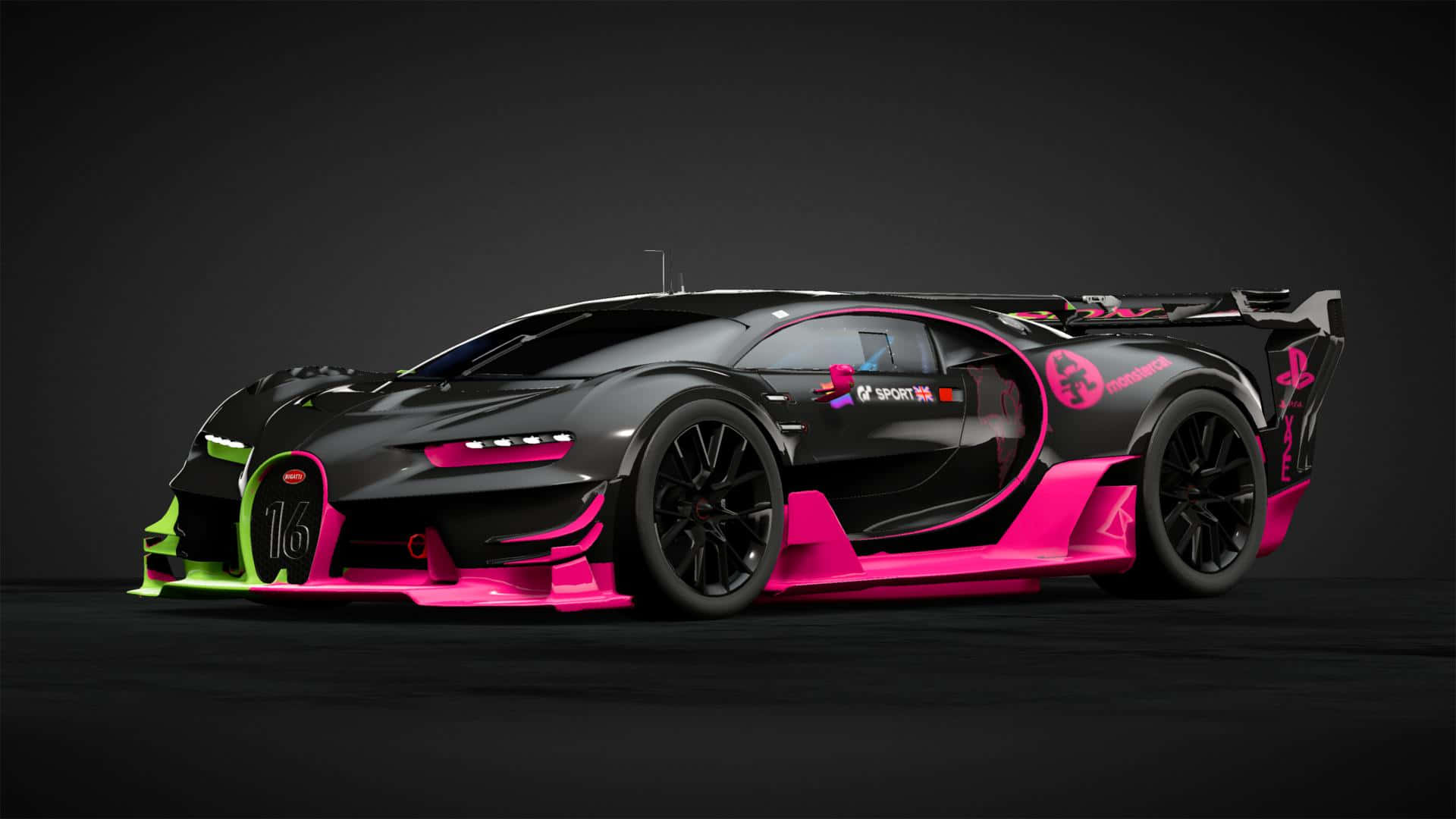 Illuminate The Night With A Neon Bugatti Background