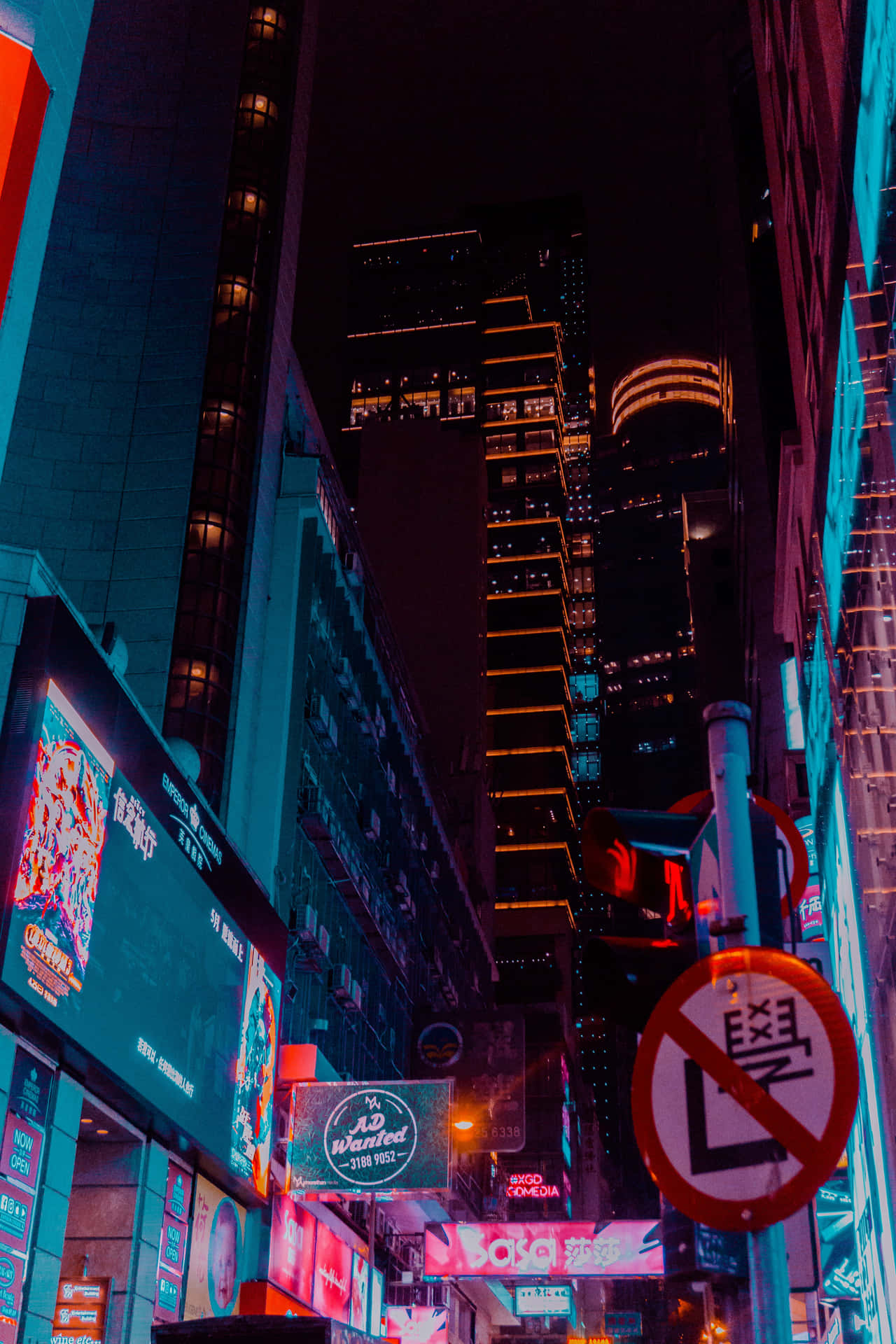 Illuminate The Night With Electric Blue Neon Lights. Background