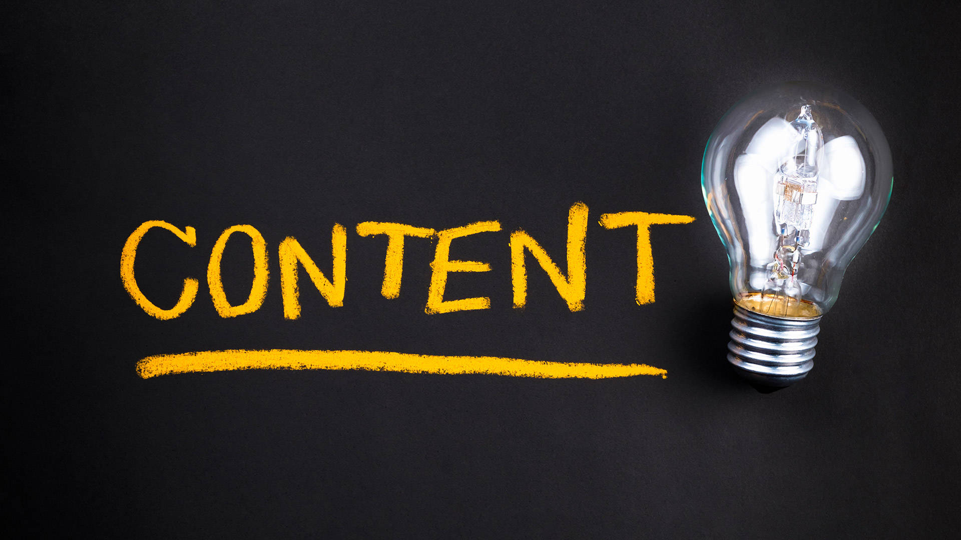 Illuminate Your Content - A Symbolic Bulb Reflecting Content Concept