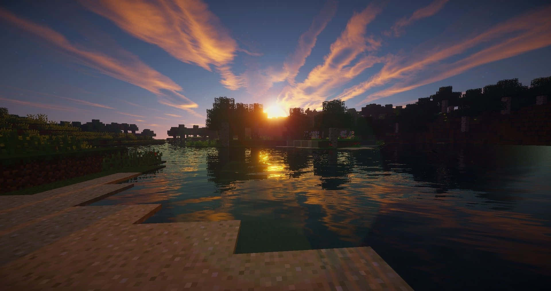 Illuminate Your Gaming World With Minecraft Shaders Background