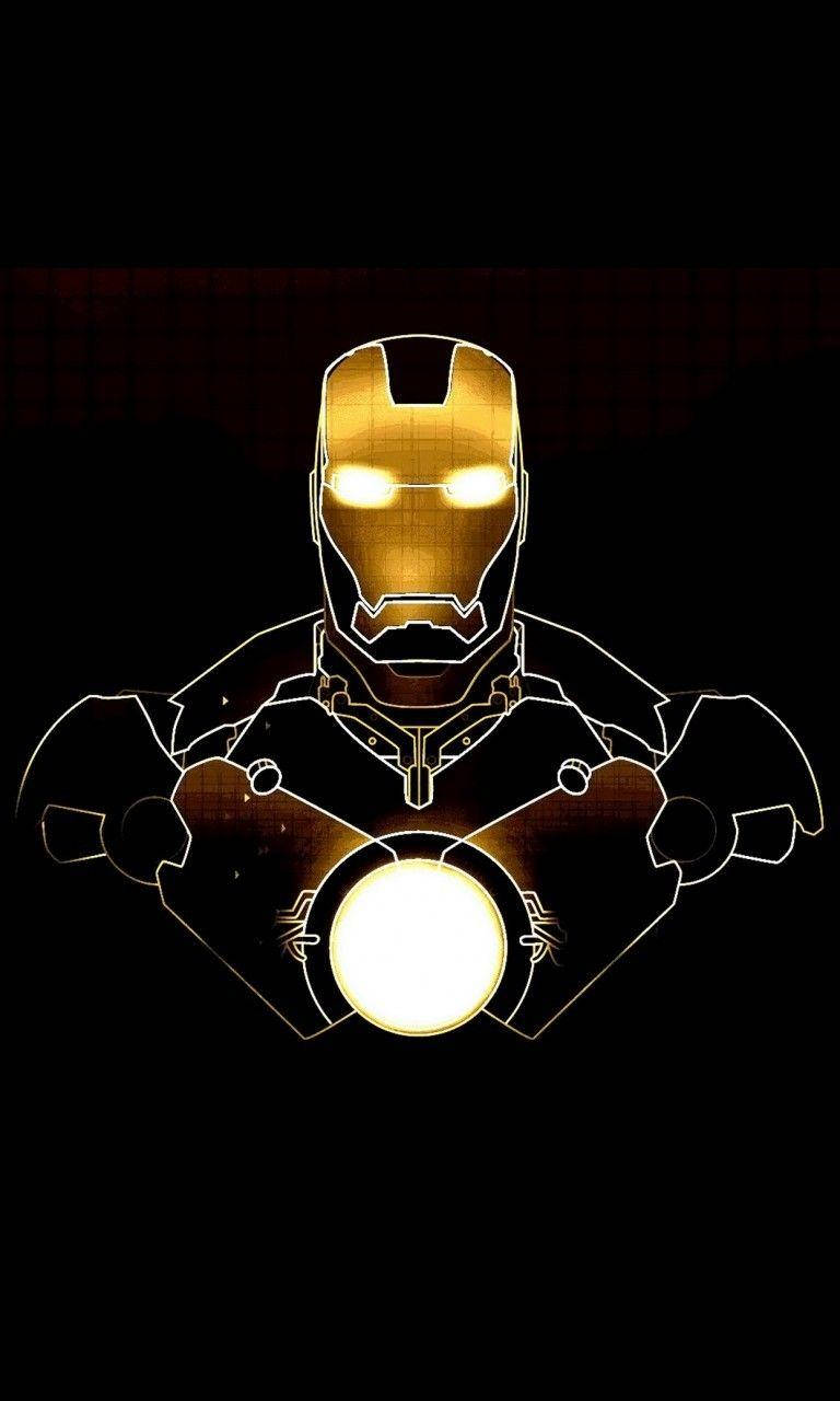 Illuminated Arc Reactor Iron Man Iphone Background