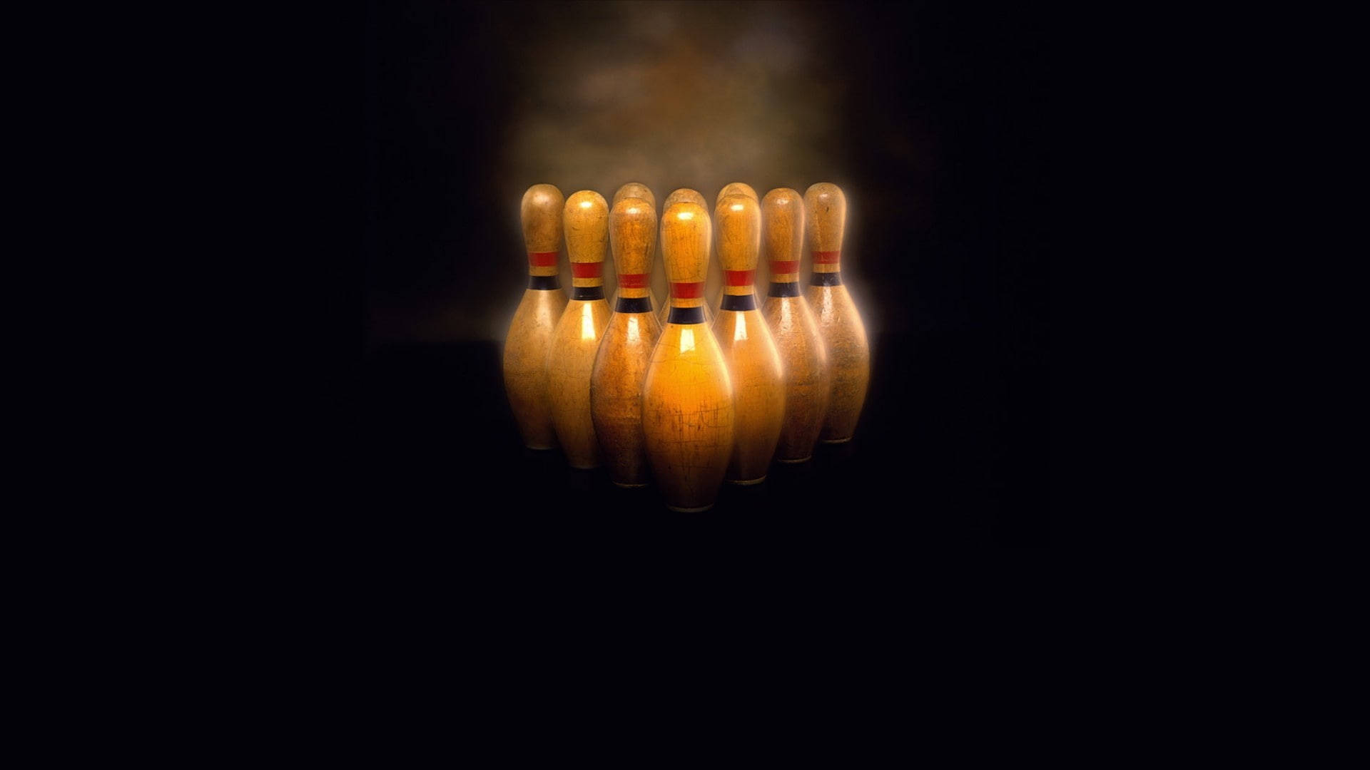 Illuminated Bowling Pins Background