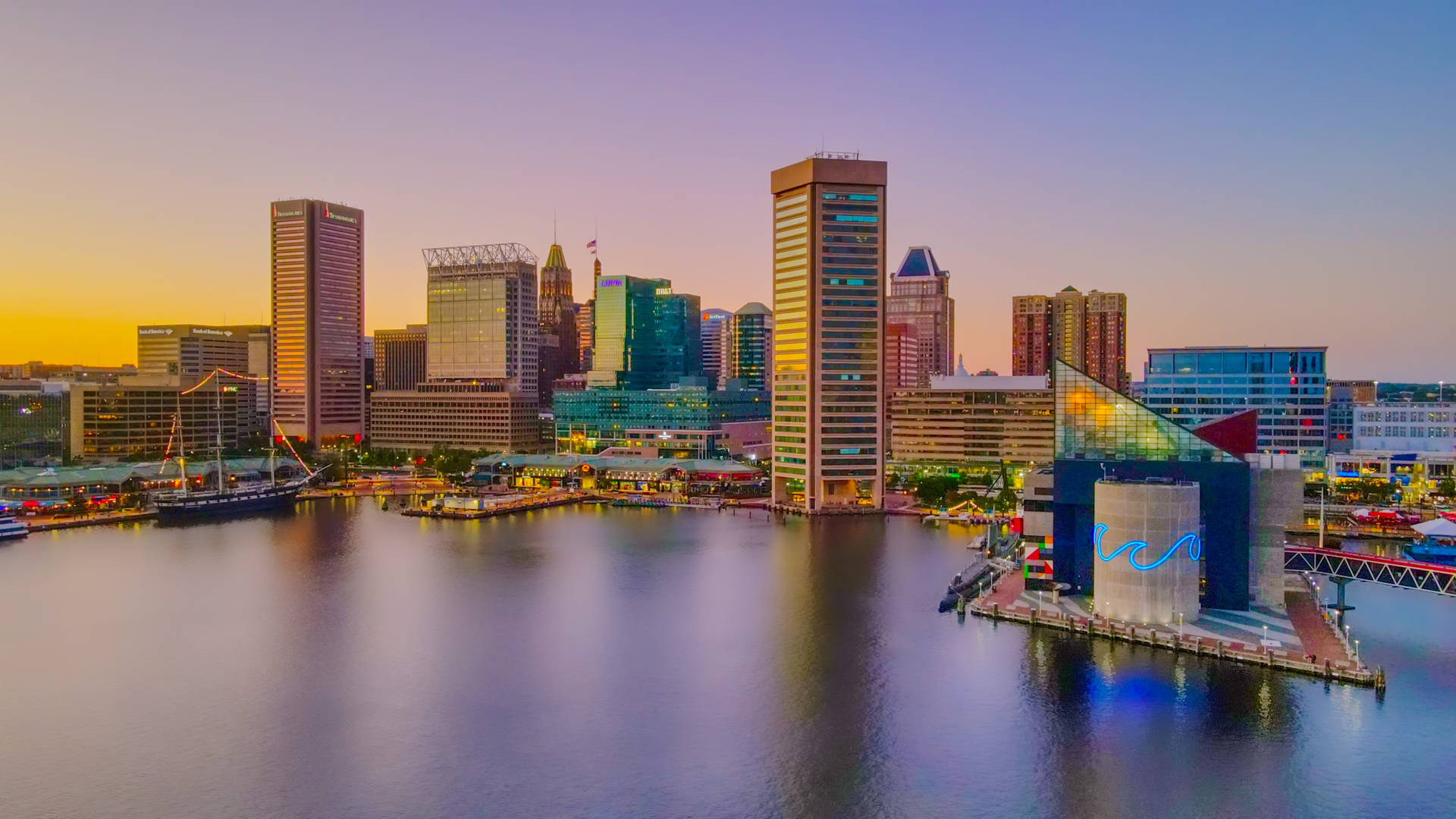 Illuminated Buildings Of Baltimore Background