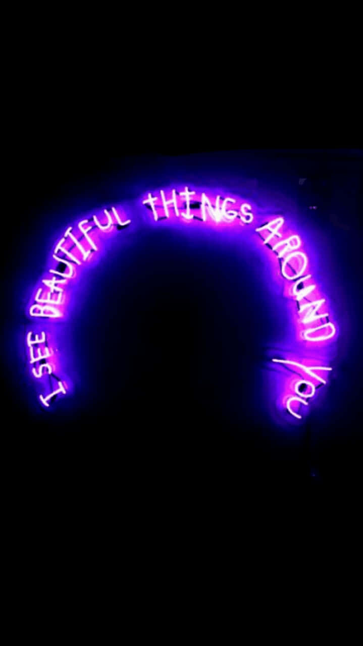Illuminated By Neon Light, The Aesthetic Of This Night Is Unforgettable. Background