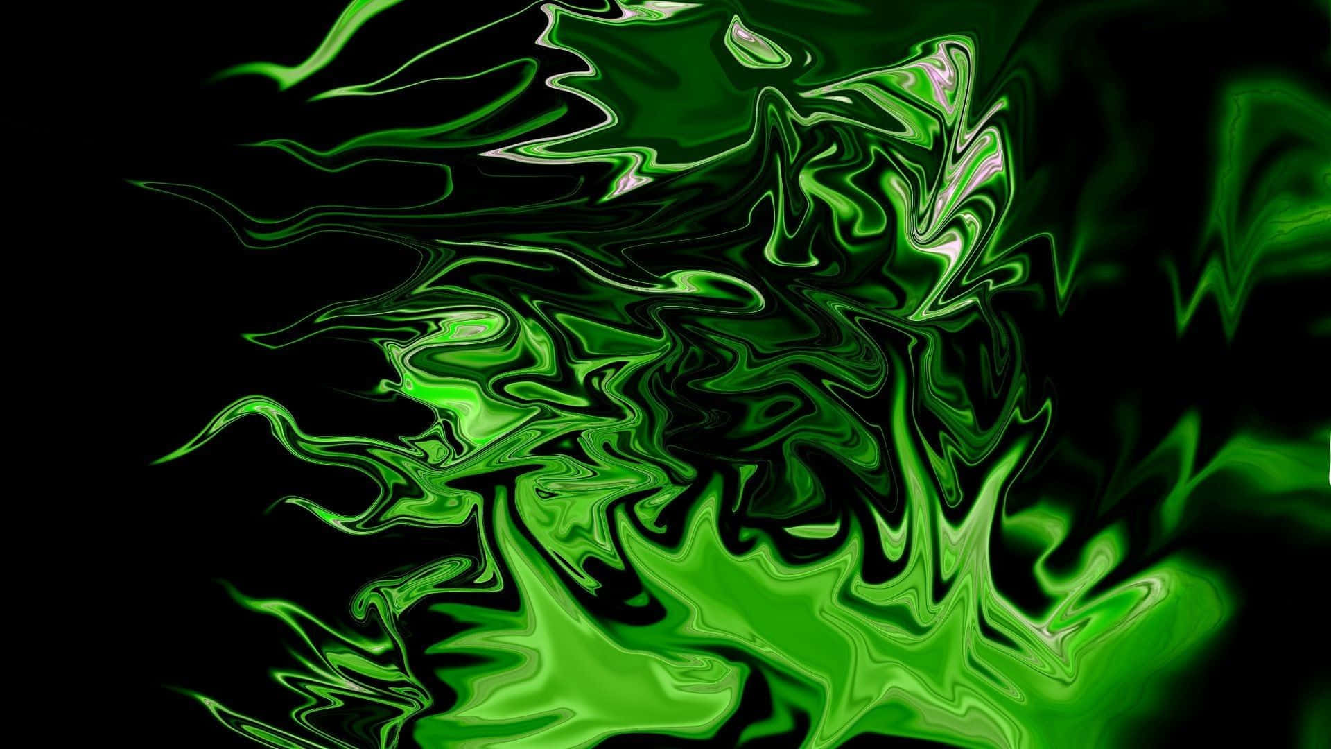 Illuminated By The Vibrant Colors Of Neon Green And Black, This Desktop Wallpaper Evokes Feelings Of Energy And Youth. Background
