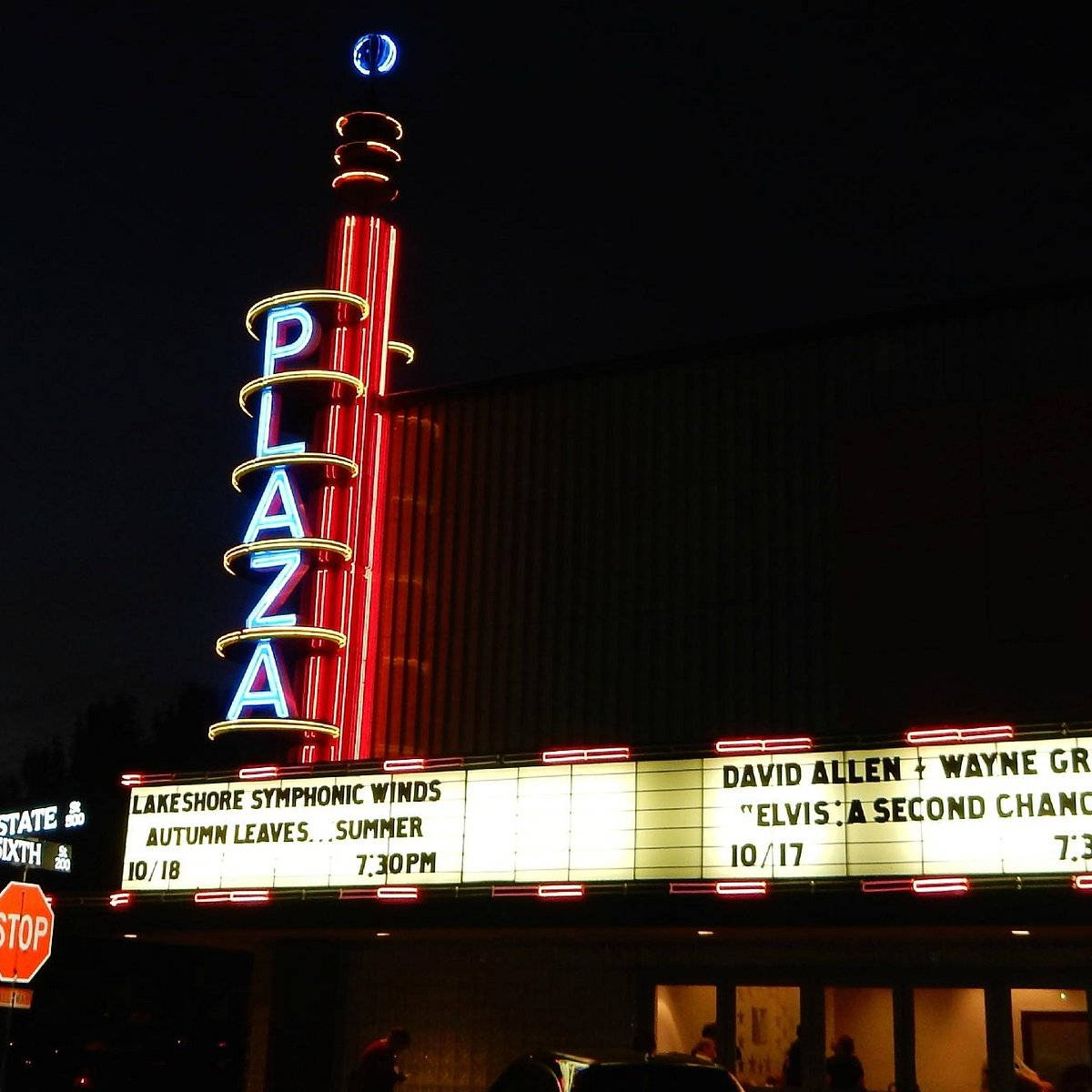 Illuminated Garland Plaza Theater Background