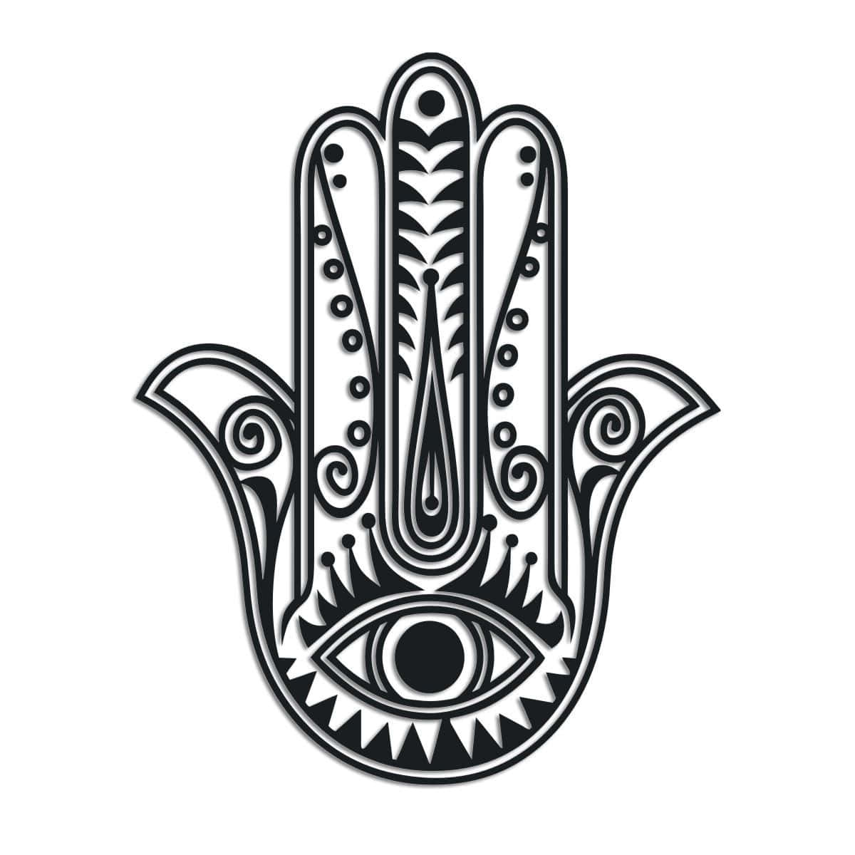 Illuminated Hamsa Hand Symbol Background