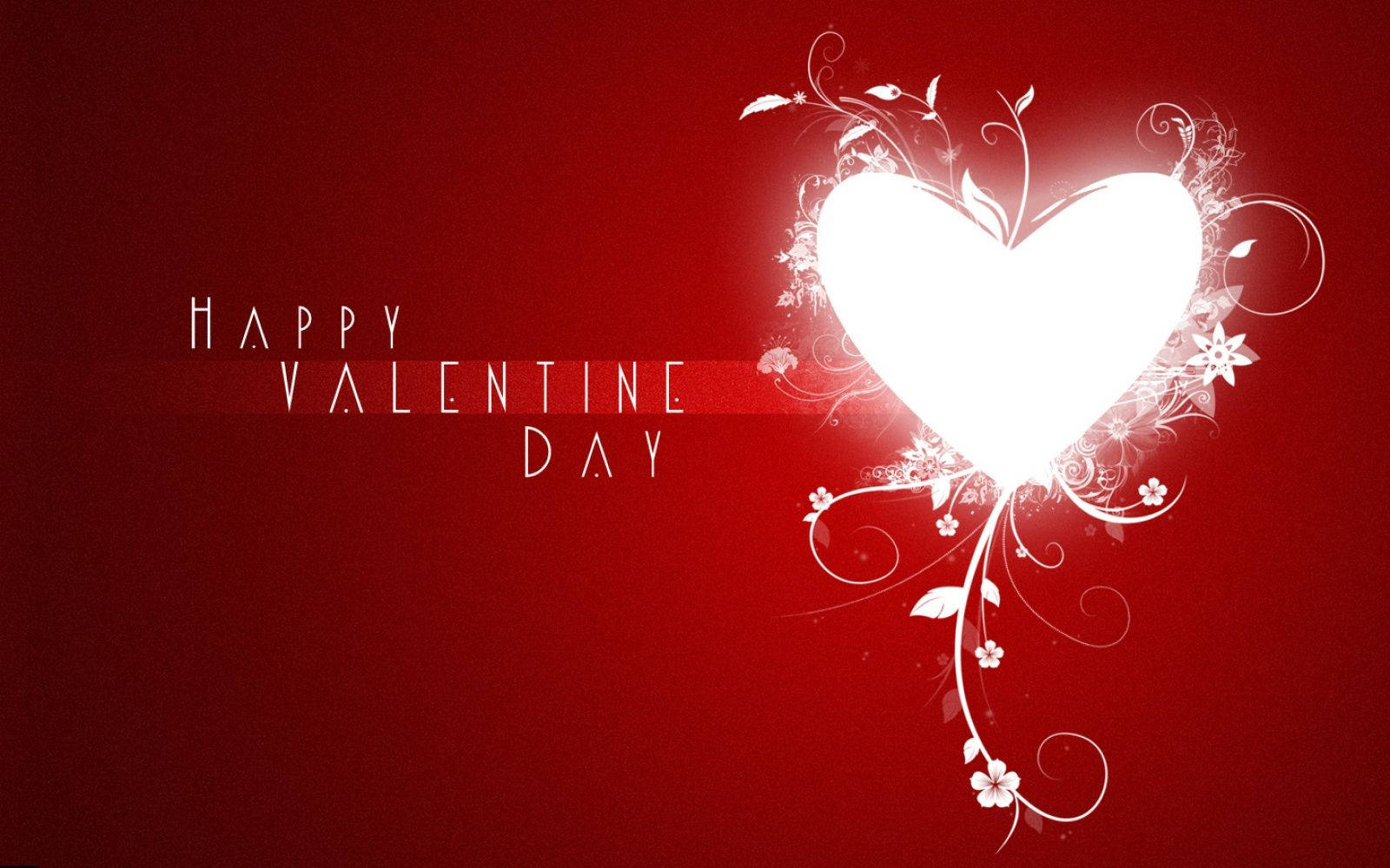 Illuminated Heart With Valentine's Greeting Desktop Background