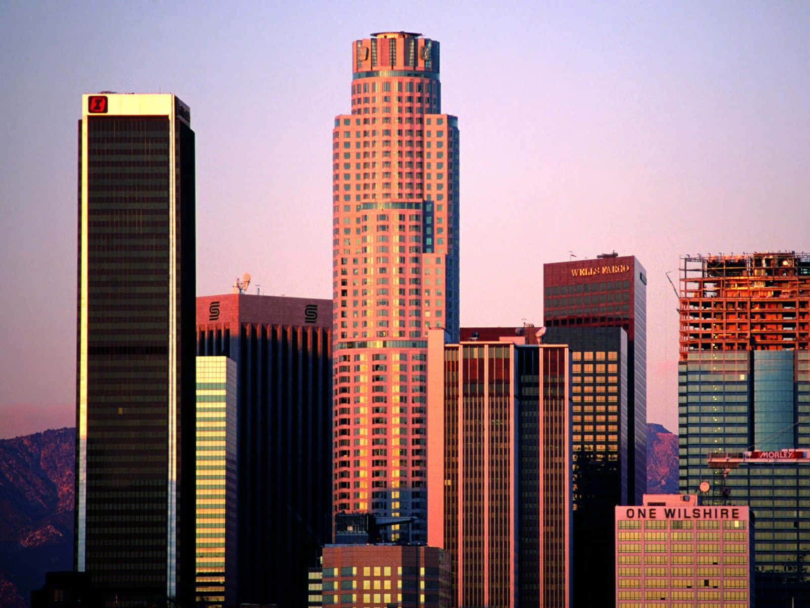 Illuminated Los Angeles Skyline At Dusk