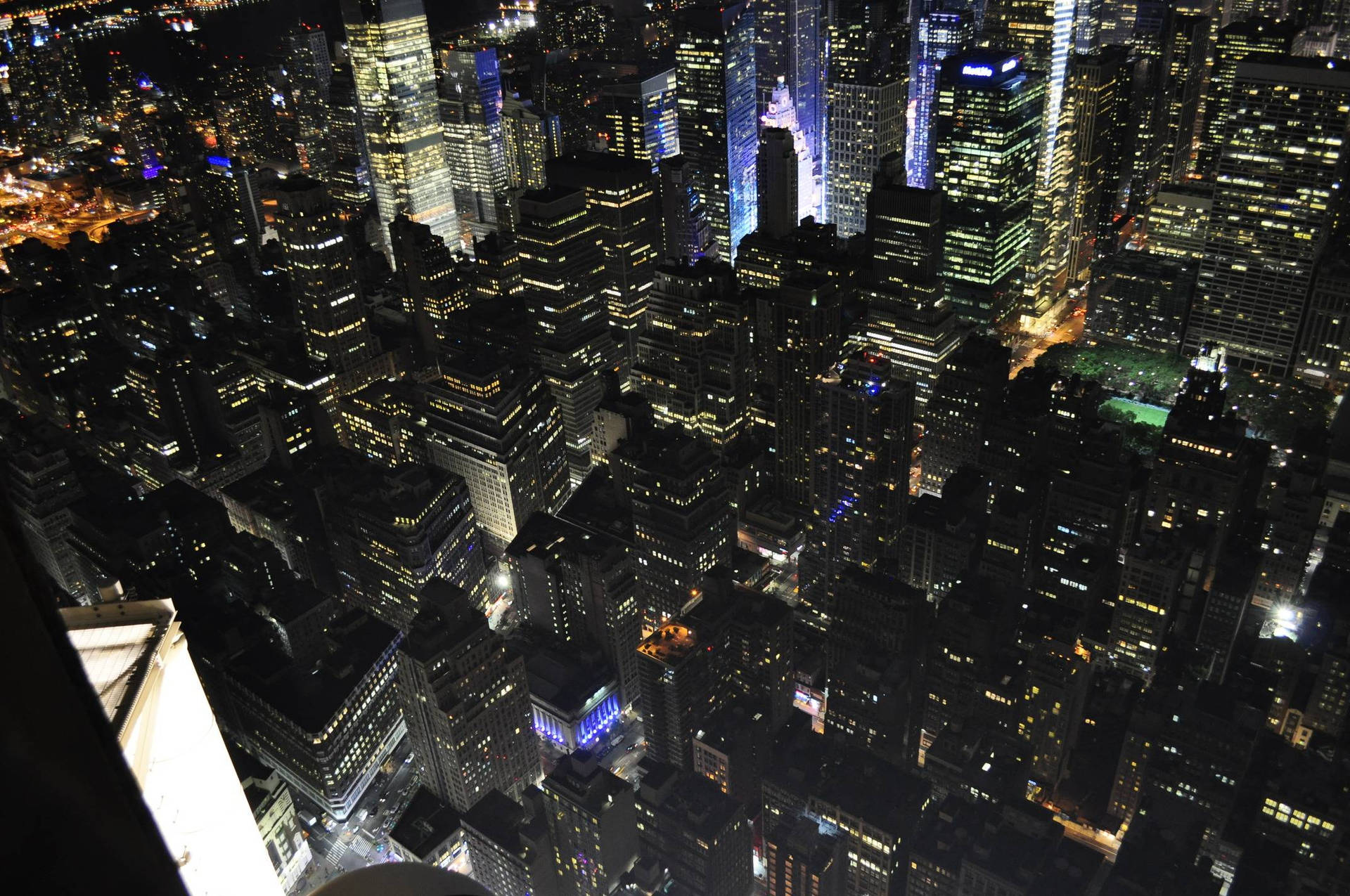 Illuminated Night Time Cityscape Background