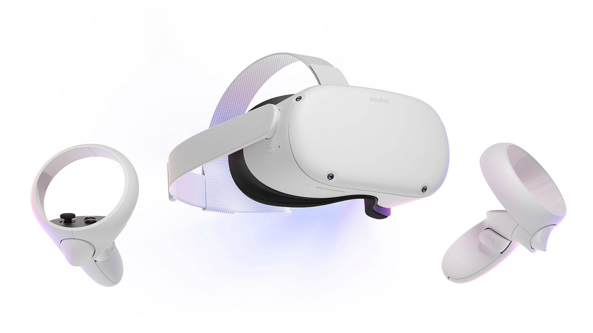 Illuminated Oculus Quest 2 Virtual Reality Headset Background