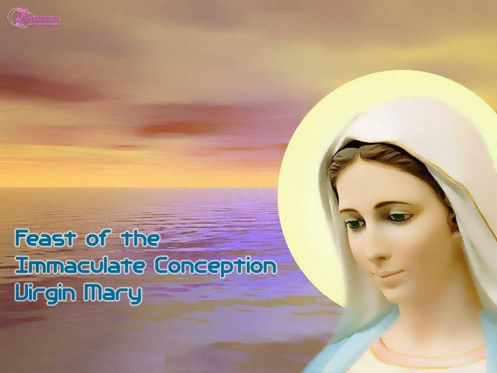 Illuminated Portrait Of The Blessed Virgin Mary Background