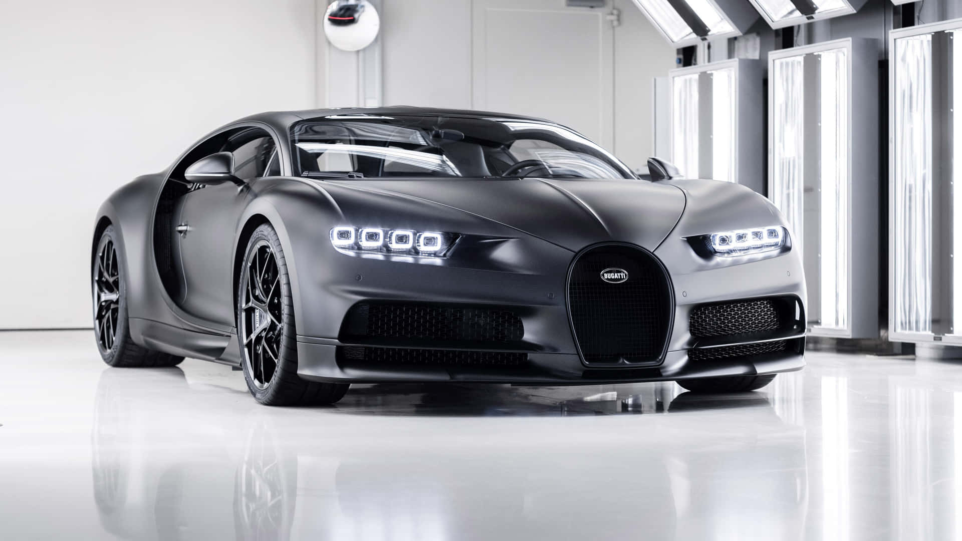 Illuminated Power - Experience Speed With Neon Bugatti Background