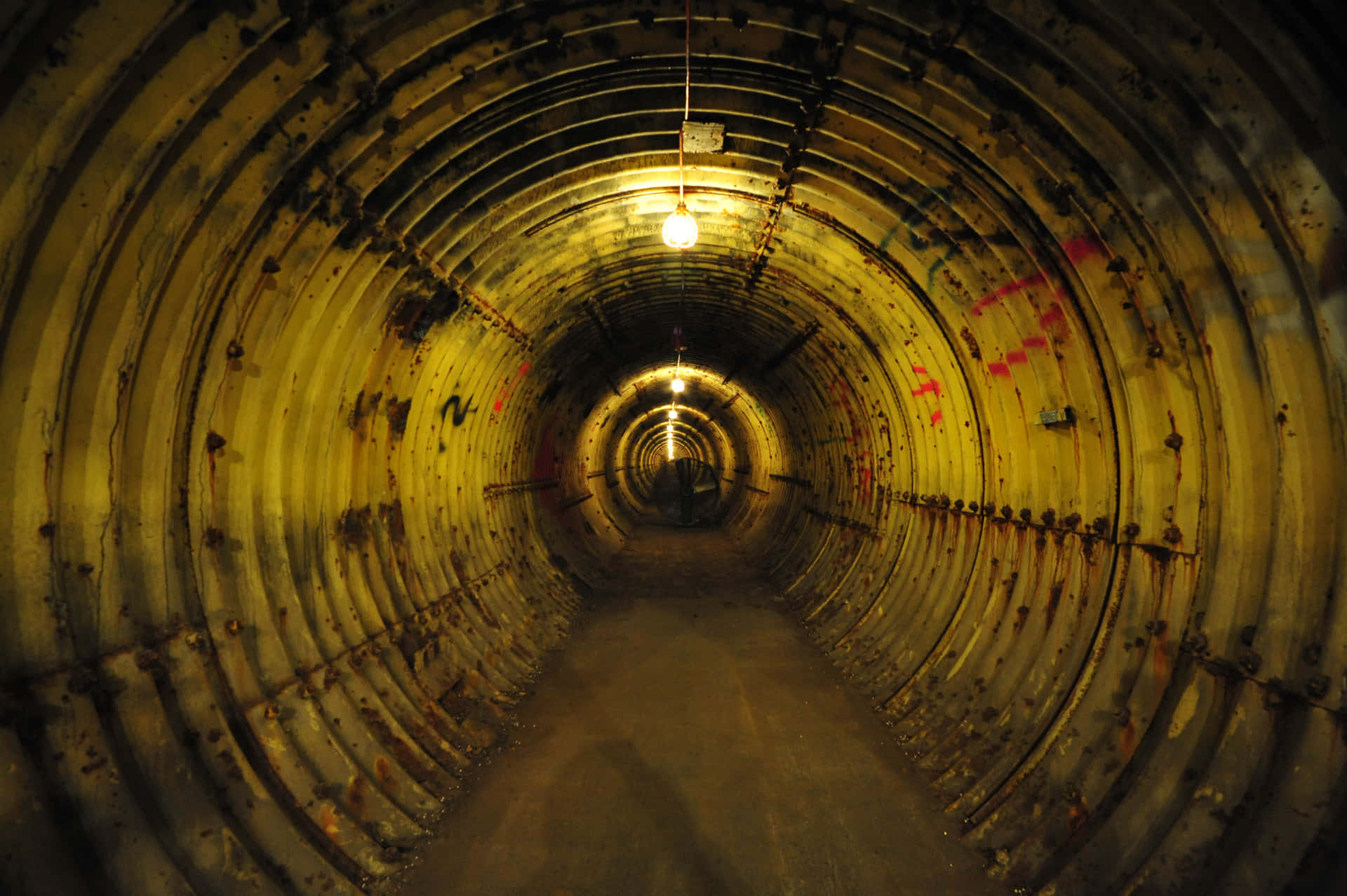 Illuminated Underground Tunnel Background