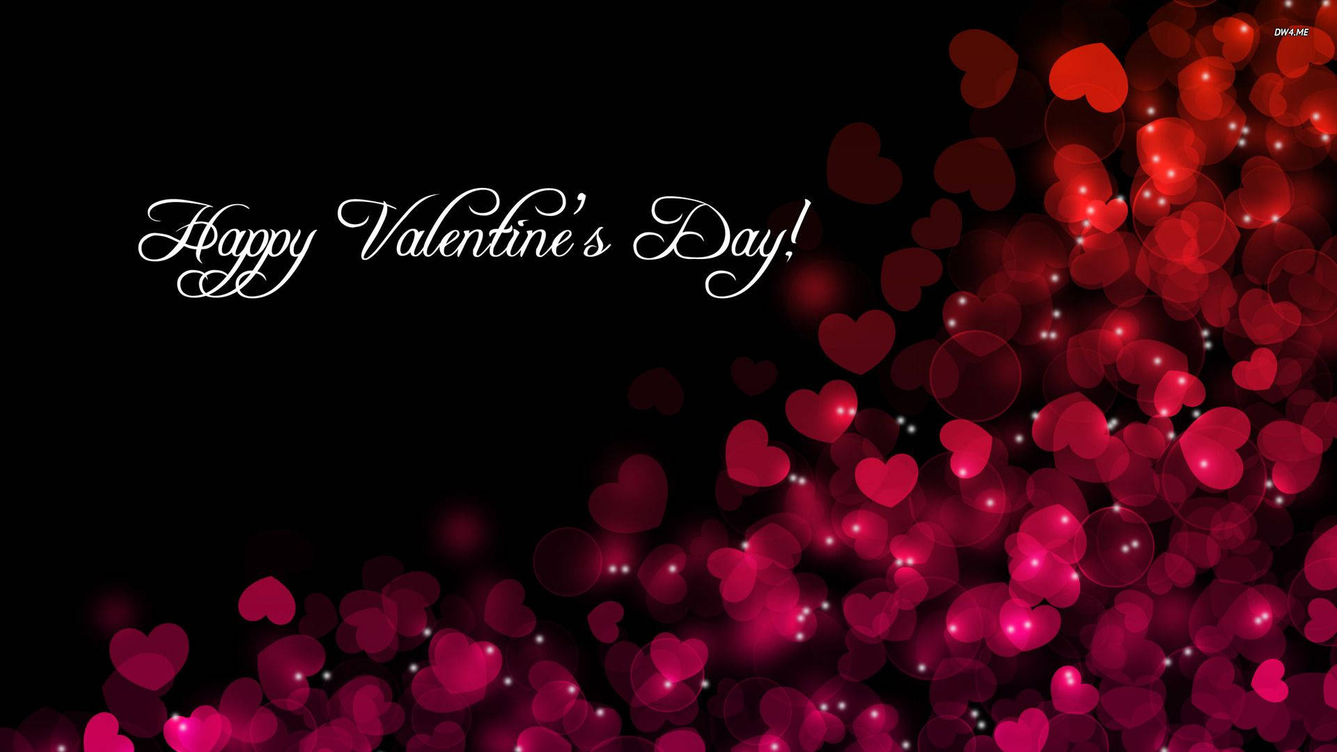 Illuminated Valentine's Hearts Desktop Background