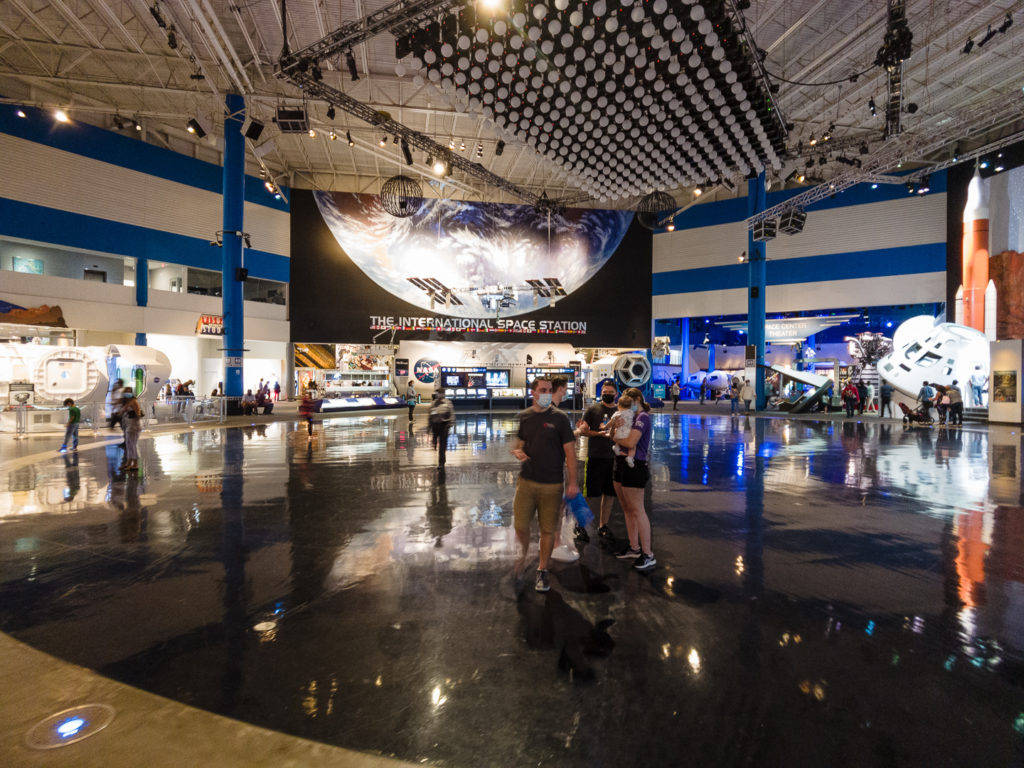 Illuminated View Of The Nasa Houston Exhibit