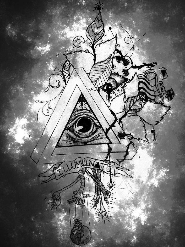 Illuminati Black And White Triangle