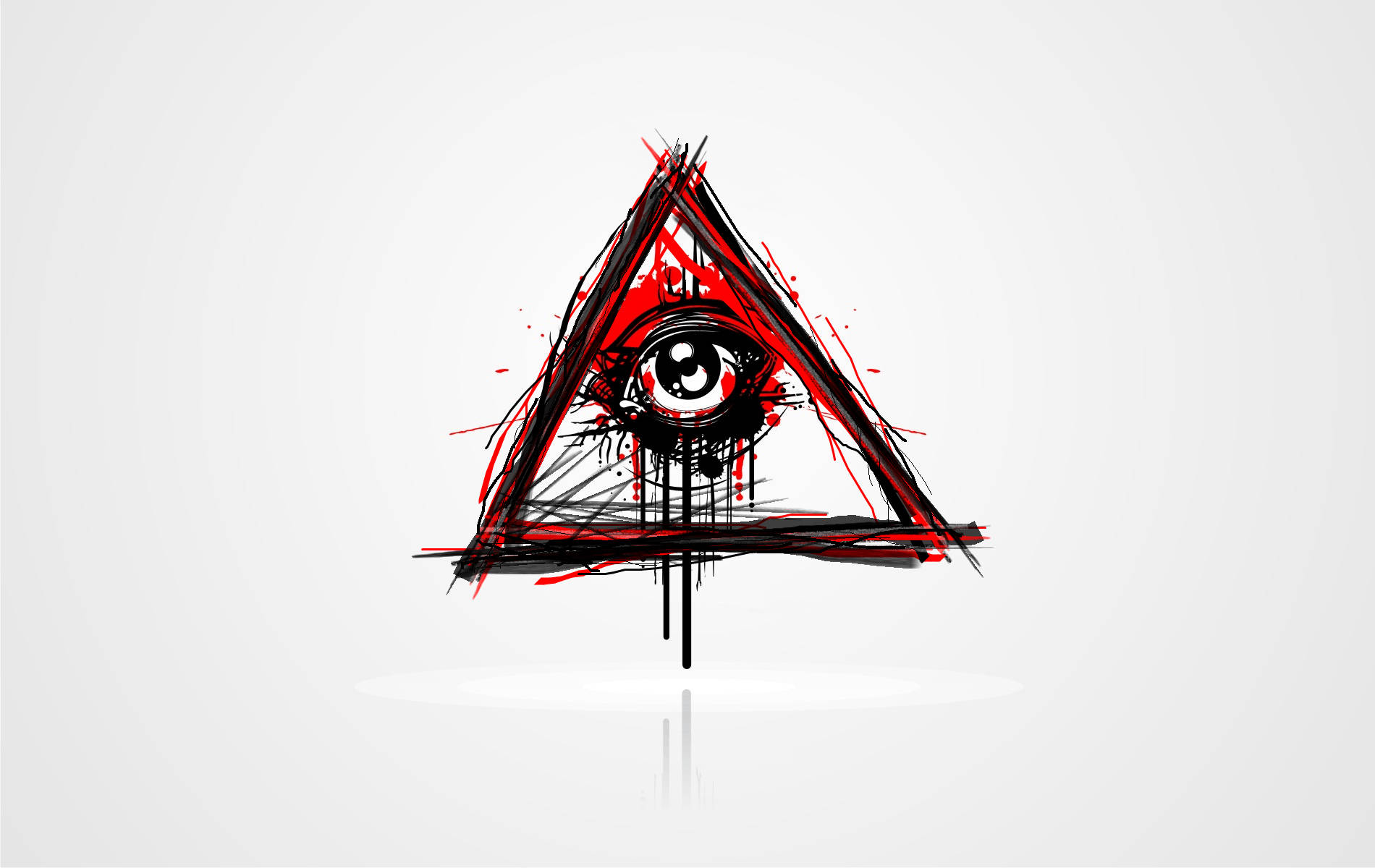 Illuminati Blood And Eye Triangle Background