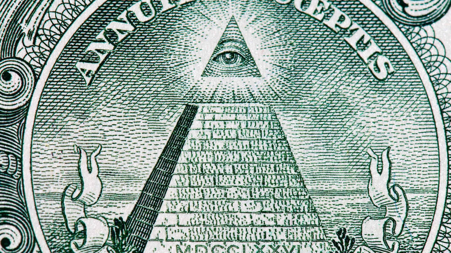 Illuminati Green Pyramid Eye Background