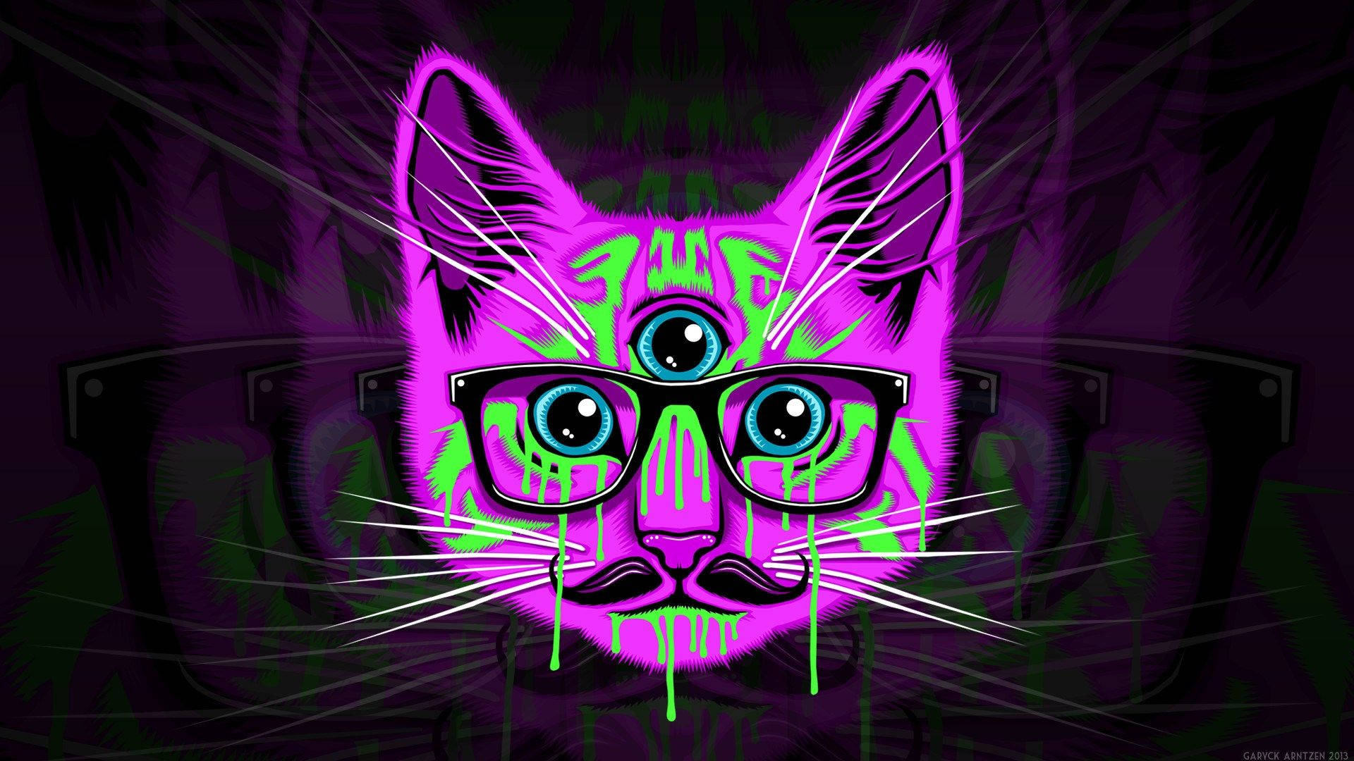 Illuminati Trippy Cat Background