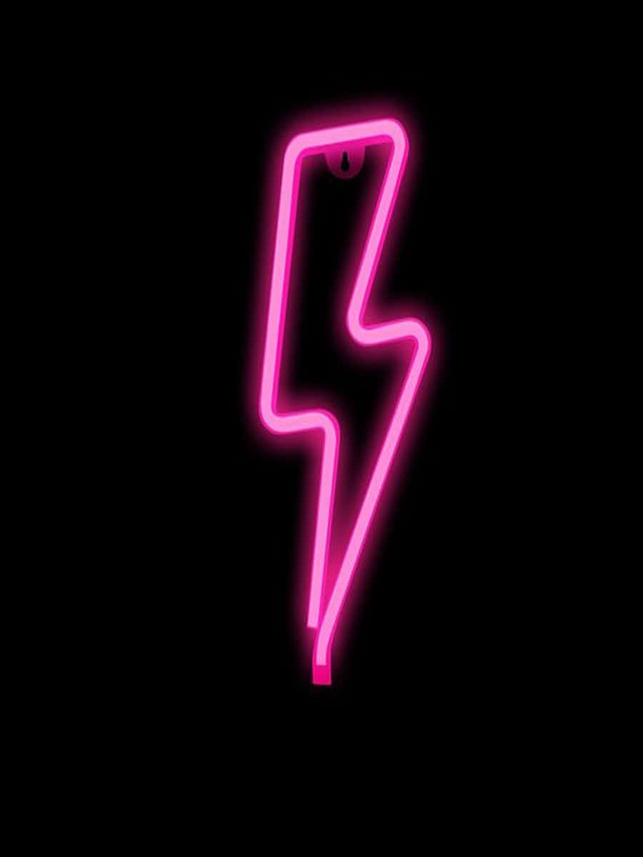 Illuminating An Otherwise Unassuming Night Sky, The Neon Lightning Awes Onlookers. Background