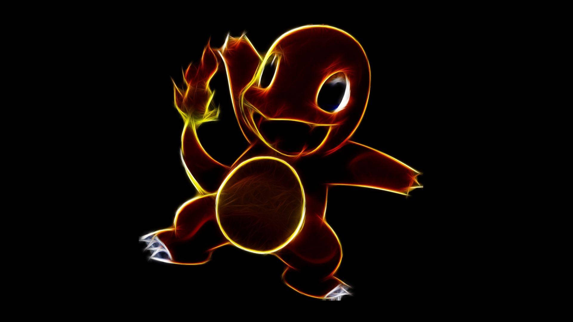 Illuminating Charmander In Pokémon Background