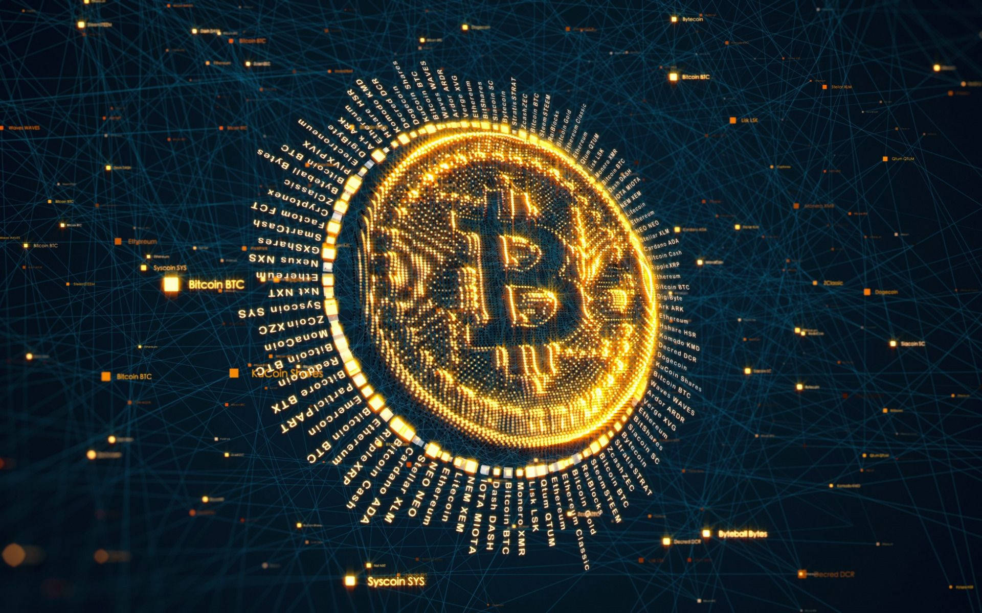 Illuminating Digital Crypto Bitcoin Logo