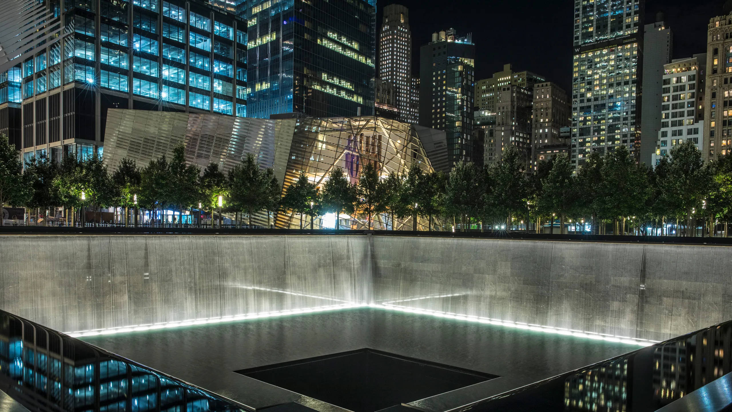 Illuminating Serenity At The 911 Memorial Park Background