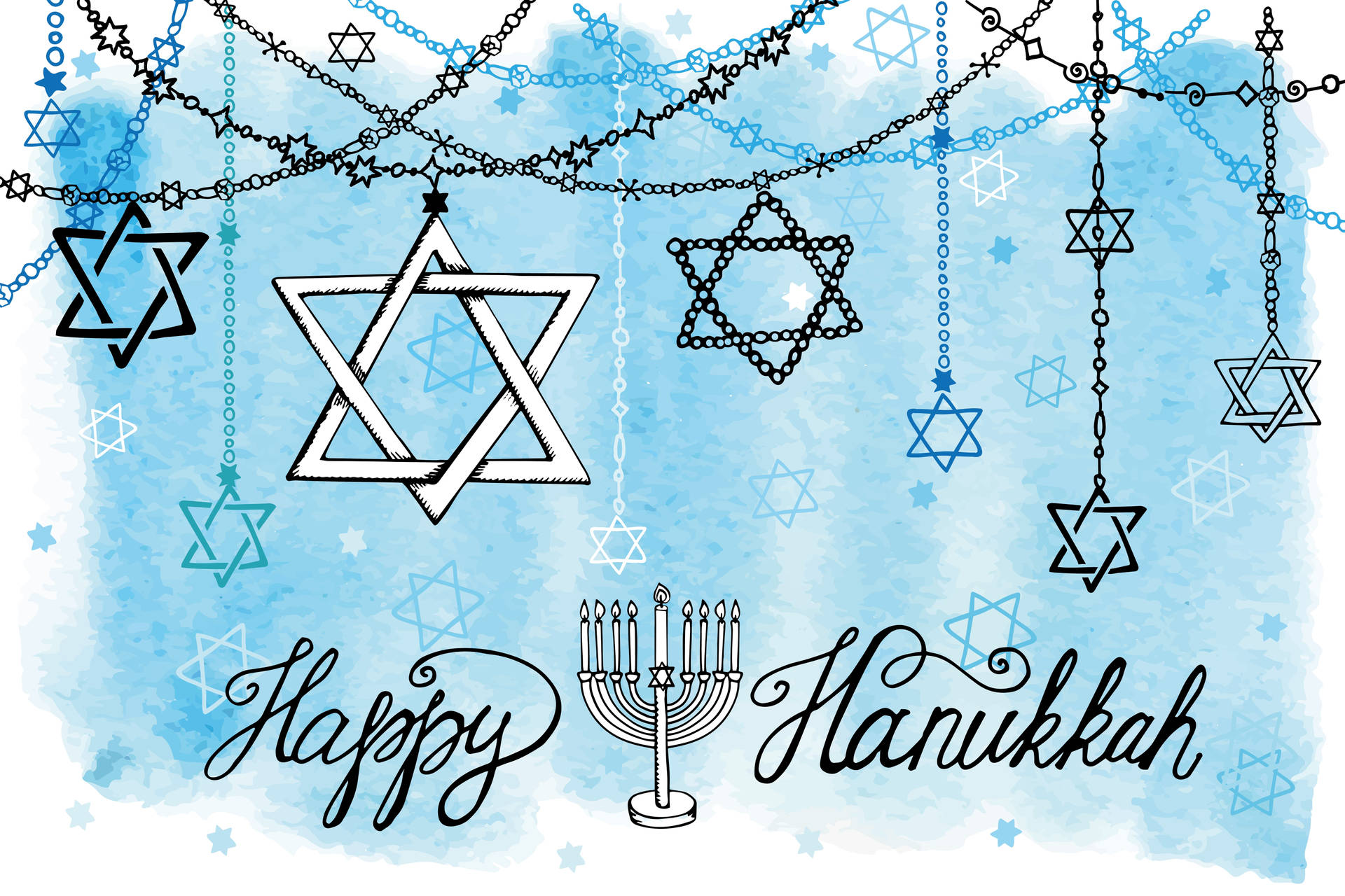 Illuminating Star Of David - Hanukkah Celebration Background