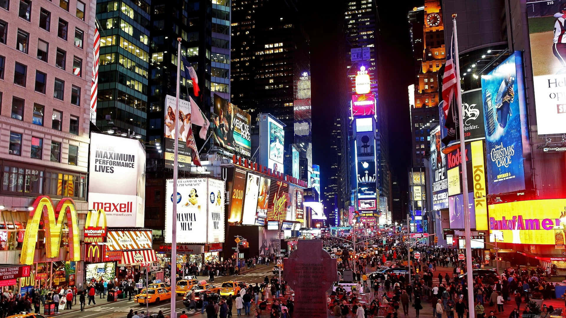 Illuminating The City - Times Square At Night Background