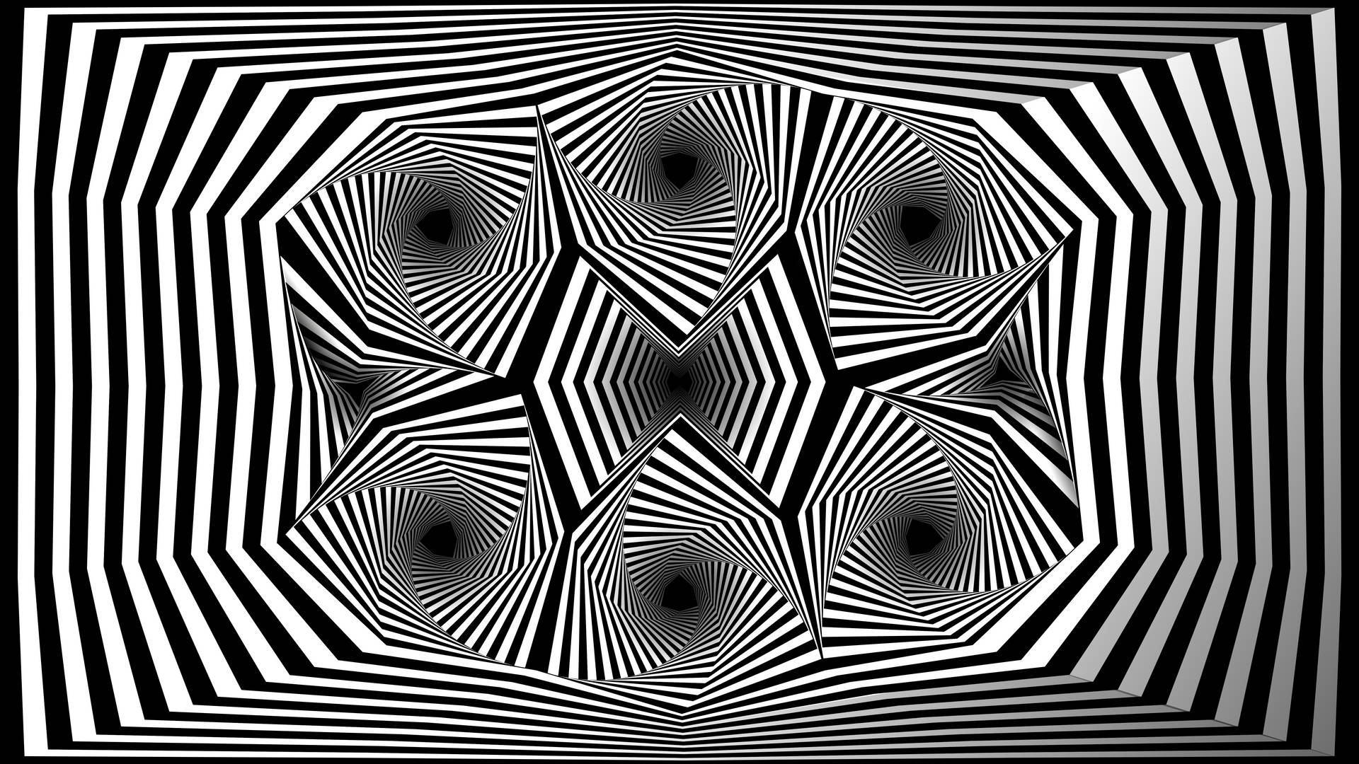 Illusion Black And White Lines Background