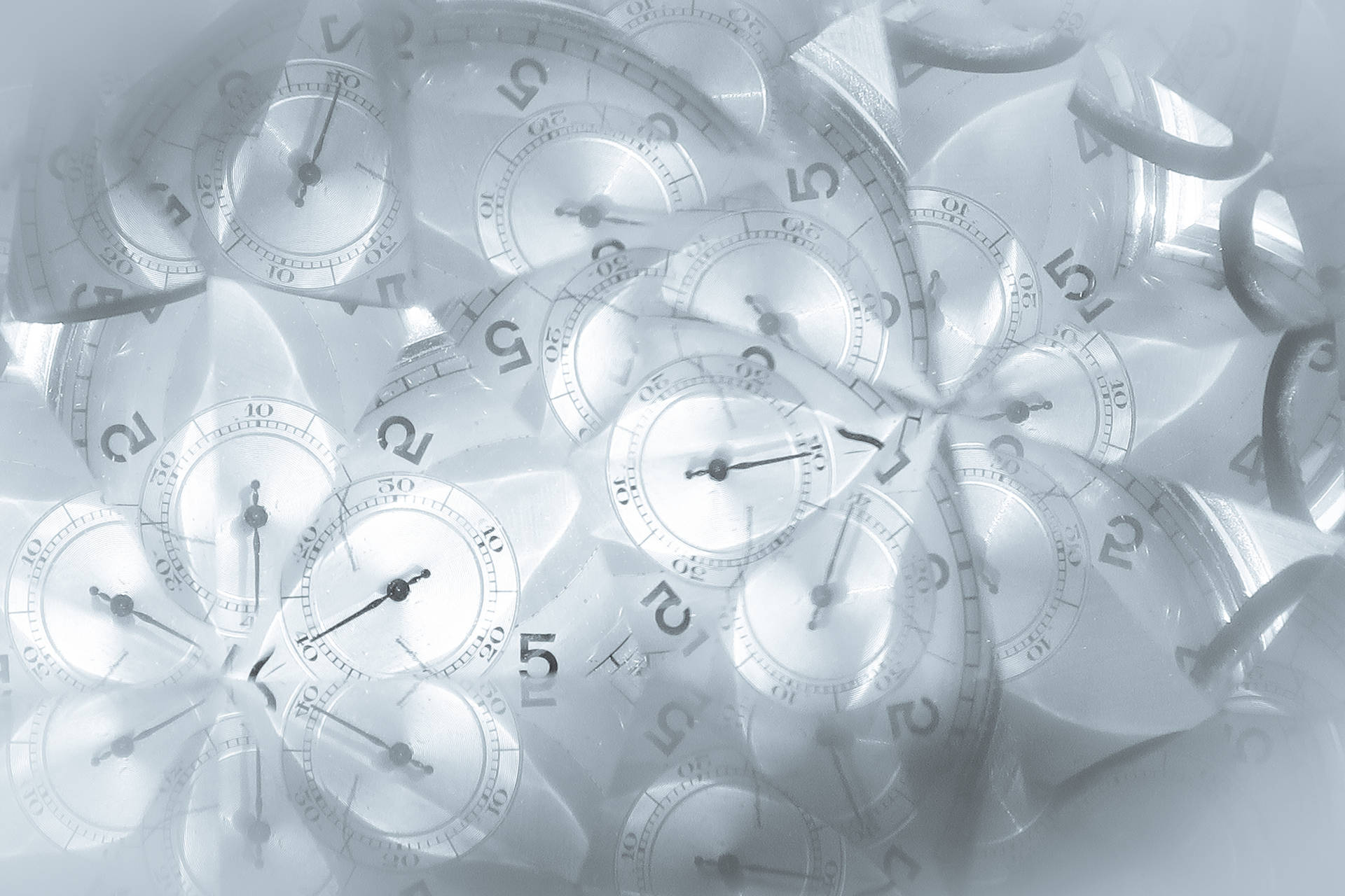 Illusion Clock And Flowers Background