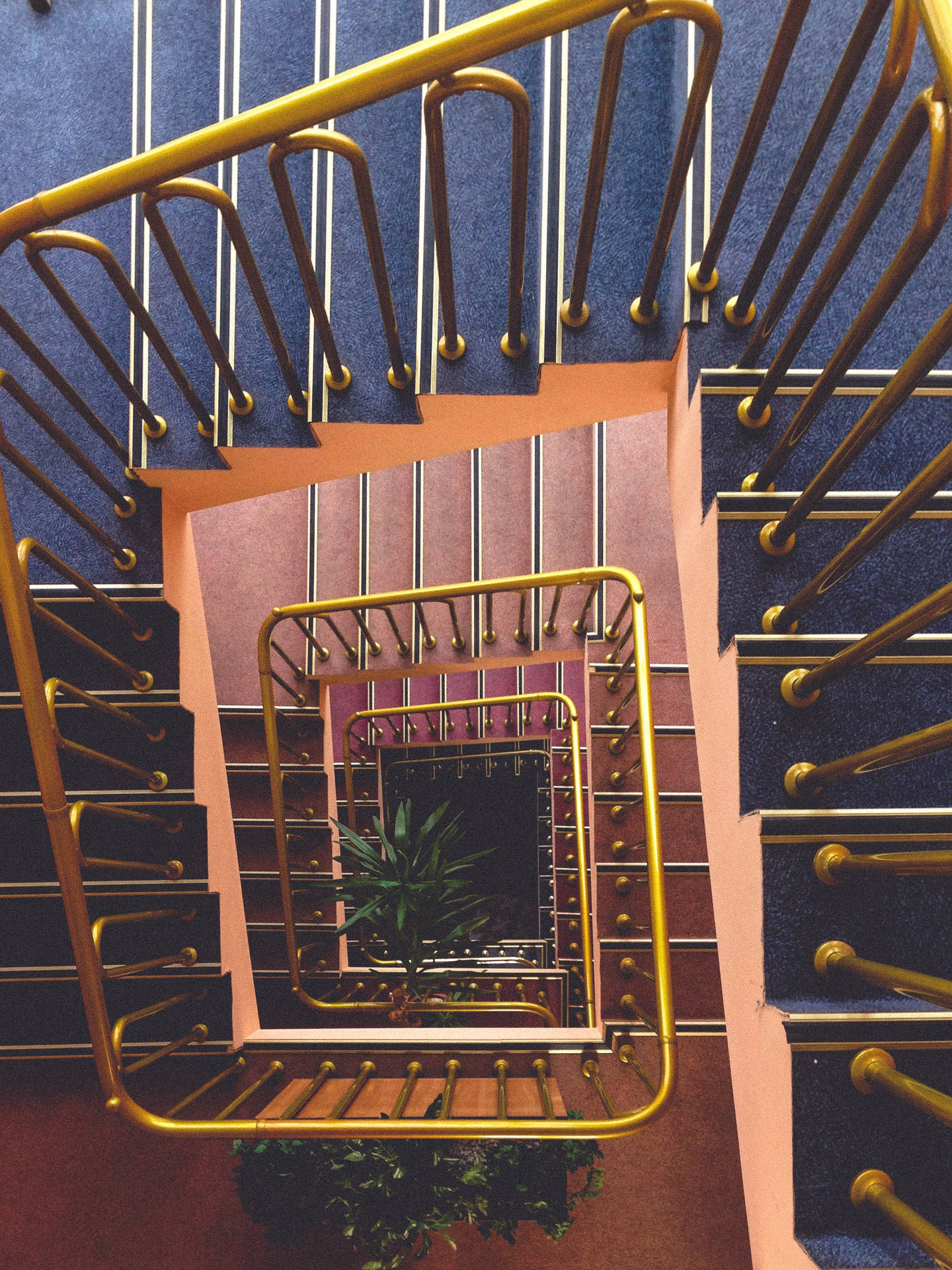 Illusion Of Pastel Vintage Staircase Background