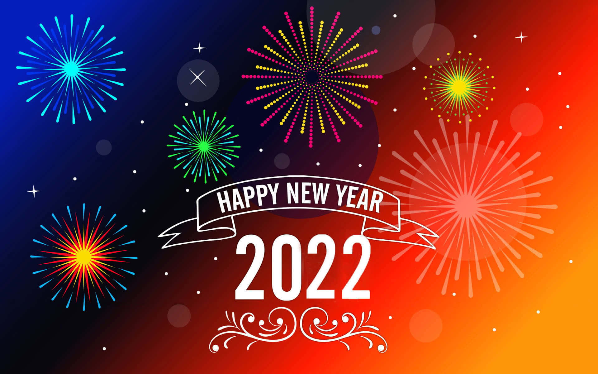 Illustrated Fireworks New Year 2022 Background