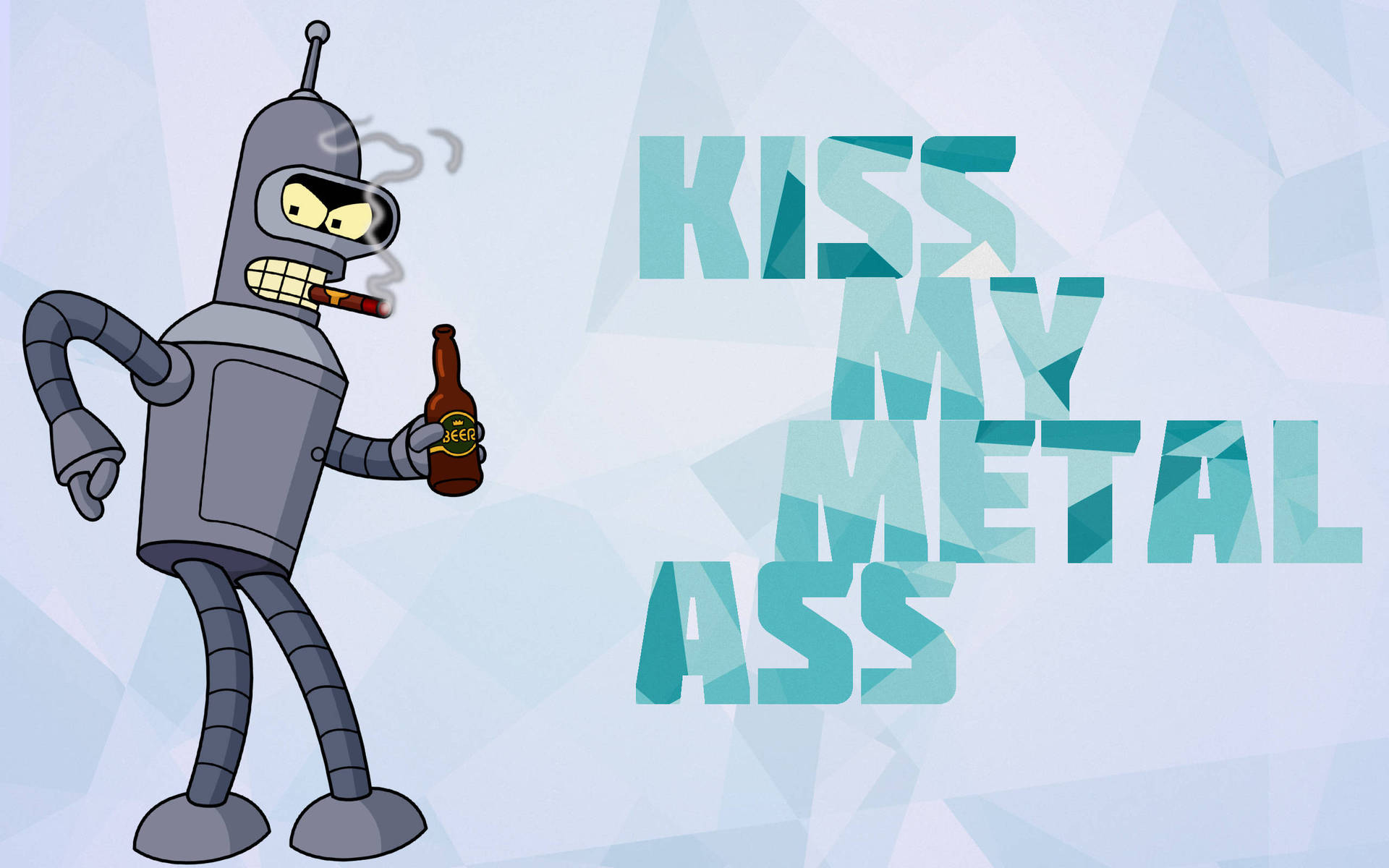 Illustration Of Bender Futurama With A Beer Background