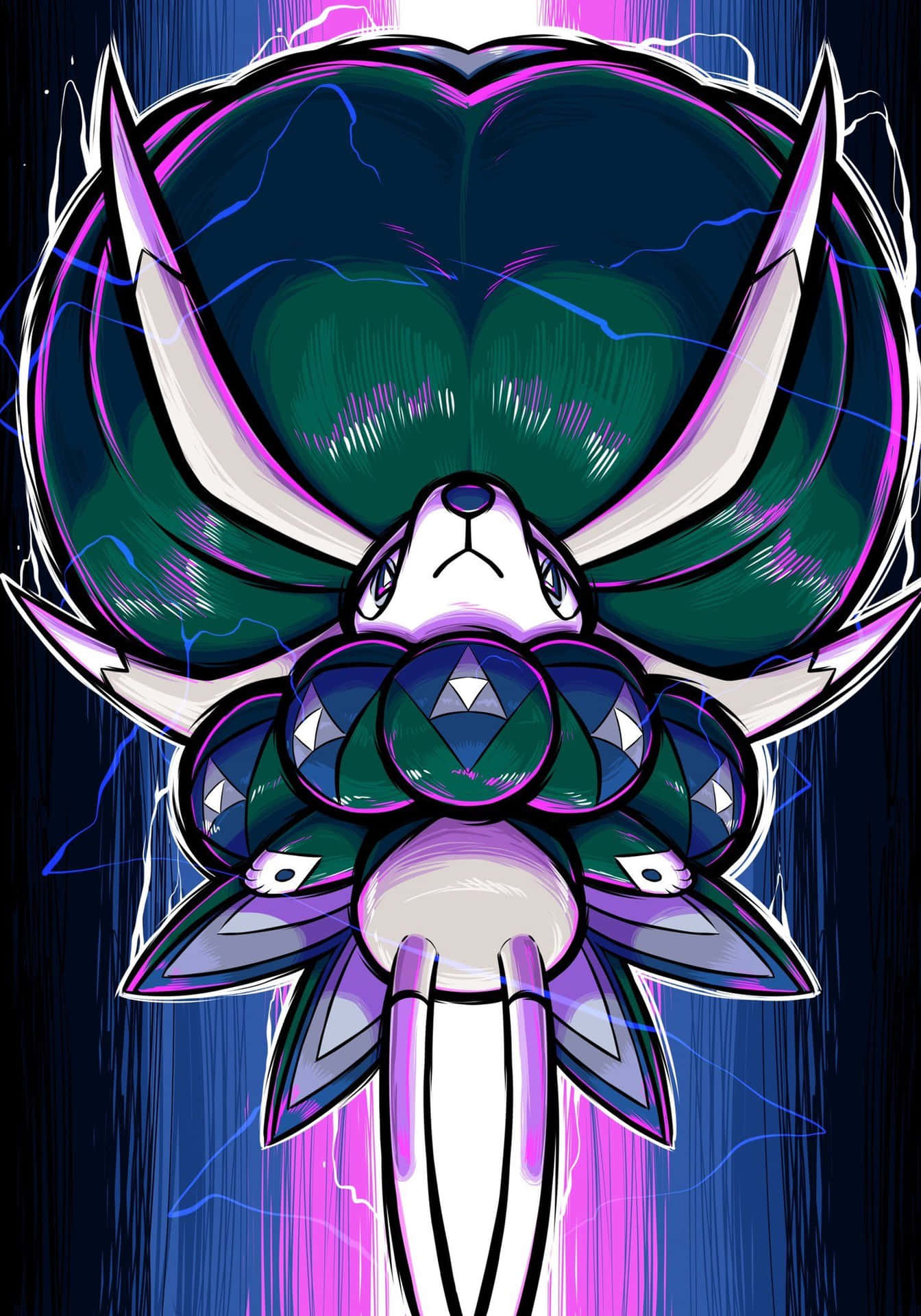 Illustration Of Calyrex With Purple Glow Background