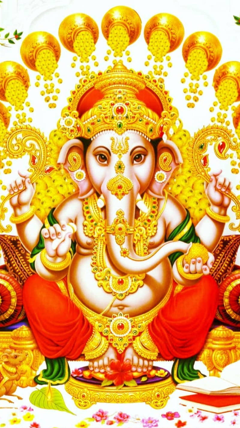 Illustration Of Ganesh Mobile Background