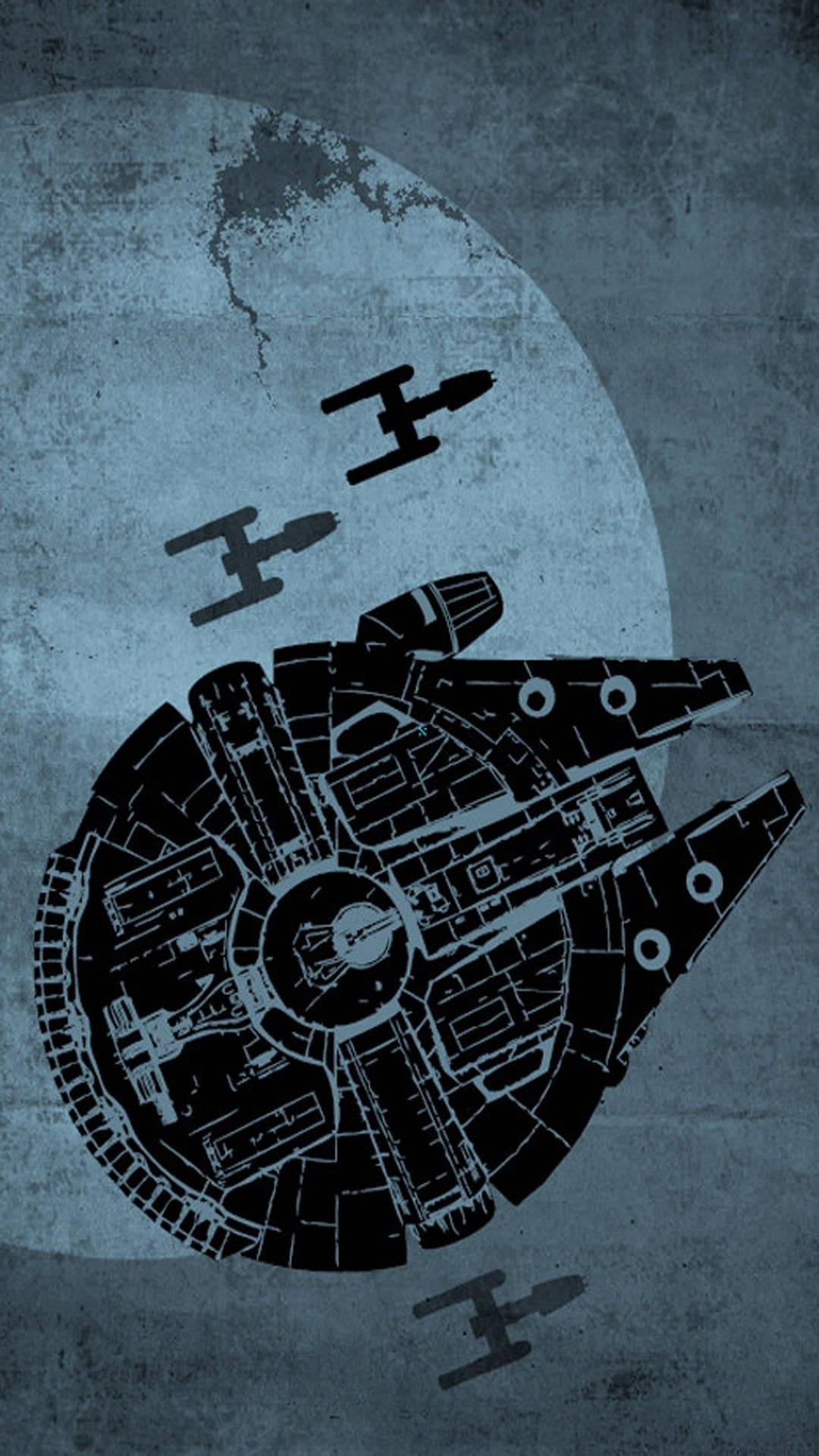Illustration Of Millenium Falcon In Star Wars Cell Phone Background