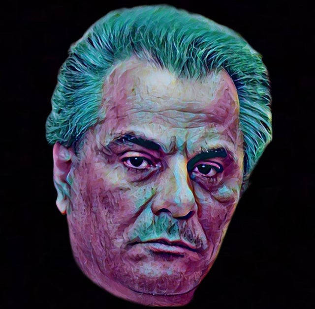 Illustration Of The Notorious John Gotti With Green Hair Background