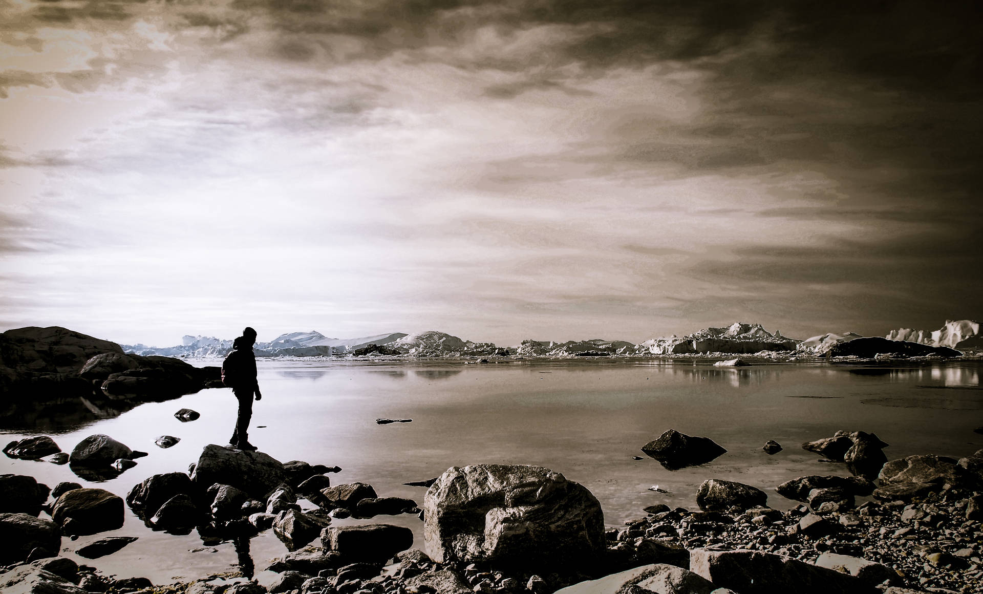 Ilulissat Greenland Sepia Filter Background