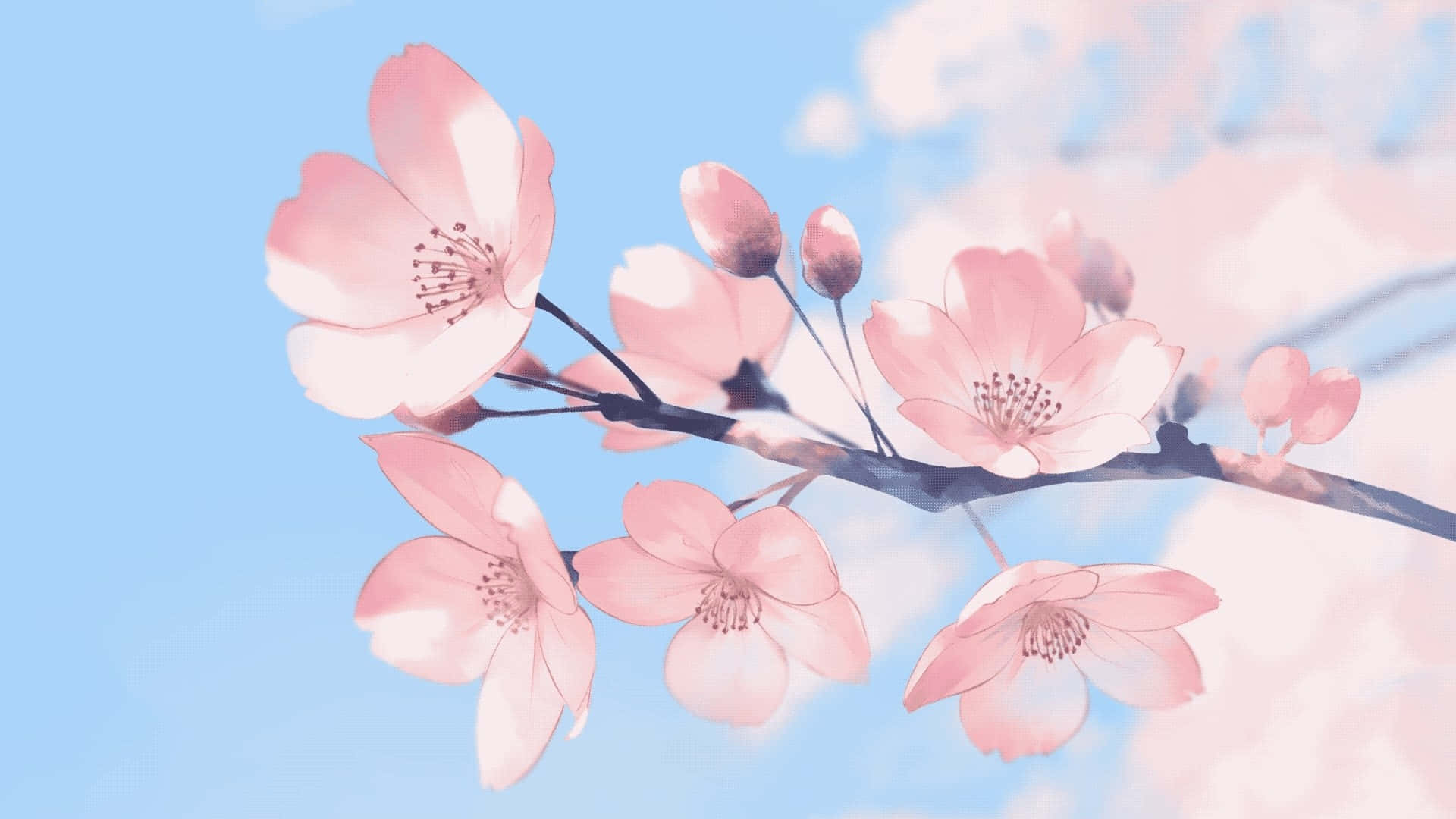 Image A Beautiful Hand-drawn Anime Flower Background