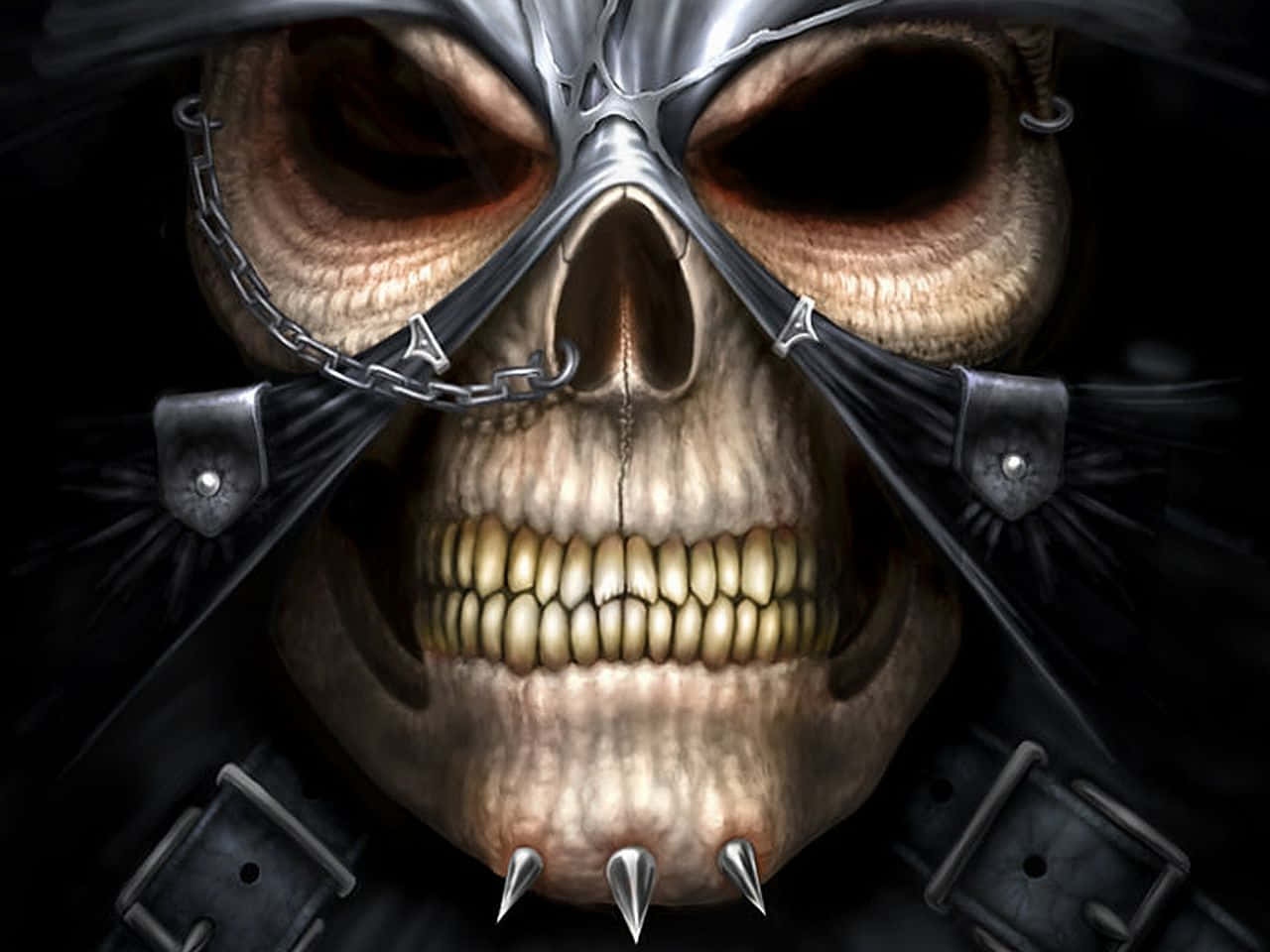 Image A Dark And Sinister Evil Skull Background