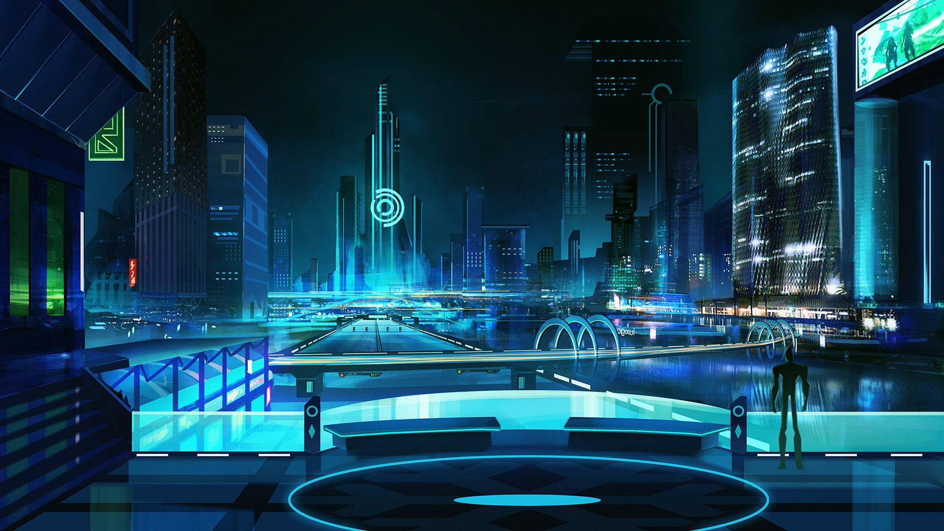 Image A Futuristic Take On Neon-lit Cyberpunk City, 2020 Background