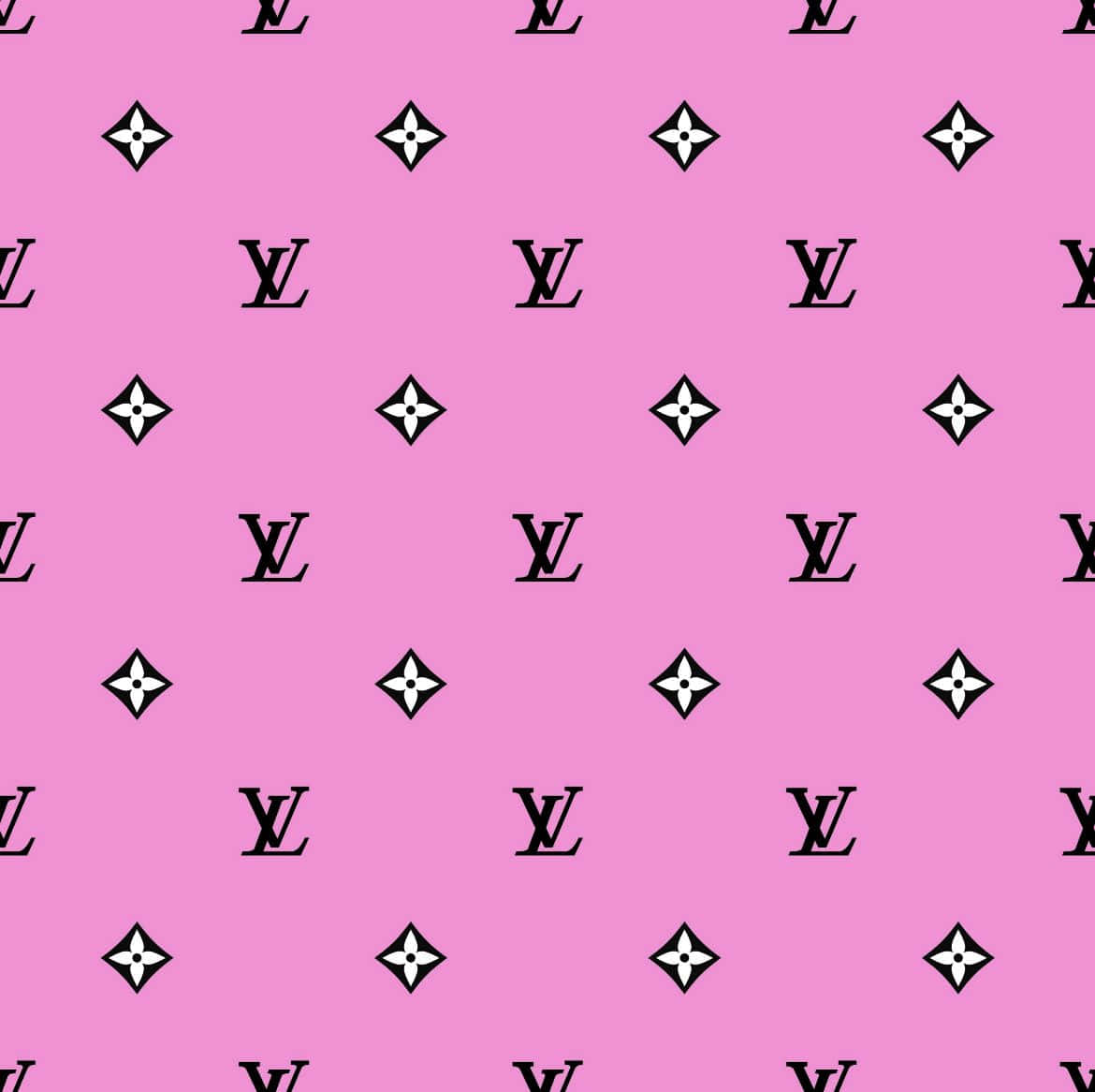 Image A Golden Monogram Against A Pink Louis Vuitton Background Background